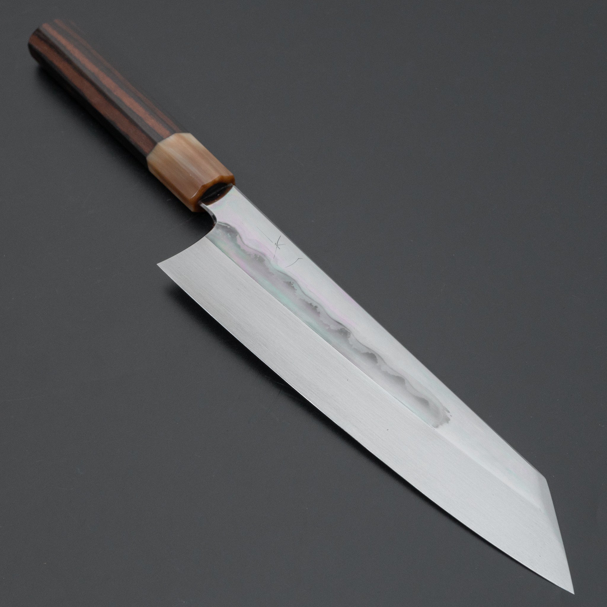 Hitohira Togashi White #1 Notaremon Mizu Honyaki Kiritsuke Gyuto 240mm Japanese Chef Knife with Taihei Makassar Ebony Handle (#070/Saya Included) - Perfect for Sushi, Sashimi & Precision Cutting