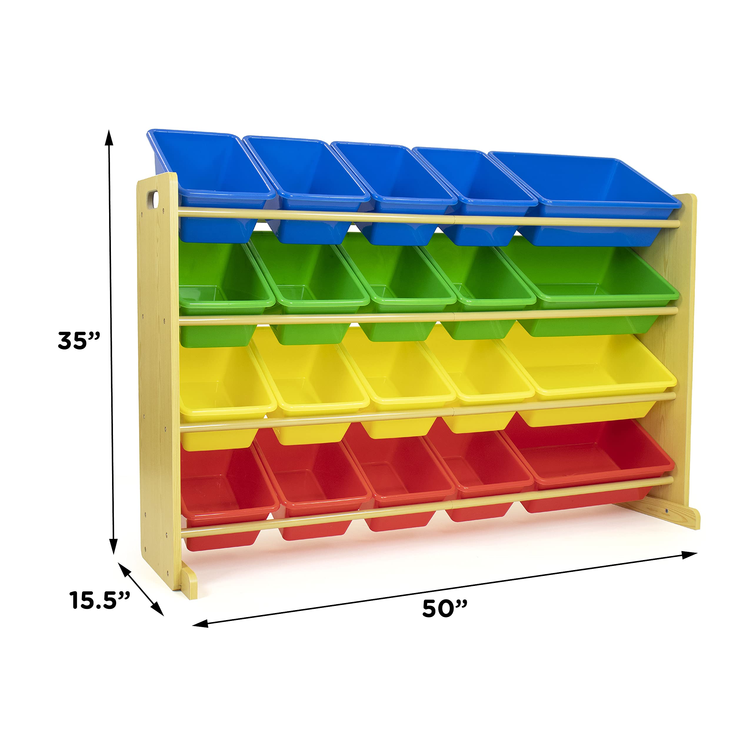 Humble Crew Extra Large Toy Organizer with 20 Storage Bins - Natural Wood Kids Playroom Storage Solution for Toys, Books & Crafts | Perfect for Nursery, Classroom & Play Area Organization