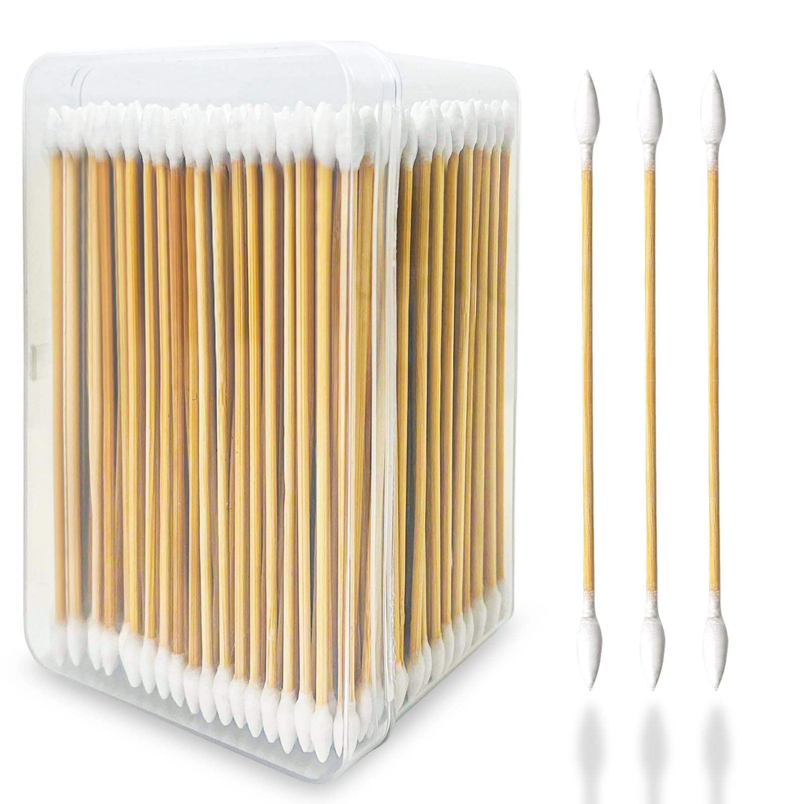 400PCS Gun Cleaning Swabs - 6 Inch Double Ended Cotton Swabs with Storage Box, Lint Free Bamboo Cotton Swabs for Gun Maintenance, Electronics Cleaning, Makeup Application - Perfect for Firearm Care, Device Repair & Beauty Routine