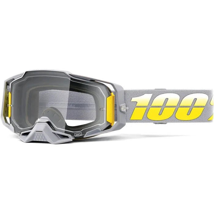 Armega MX Goggles - 100% Clear Lens for Motocross, Dirt Bike & ATV Riding - UV Protection & Anti-Fog Safety Glasses for Outdoor Sports & Racing