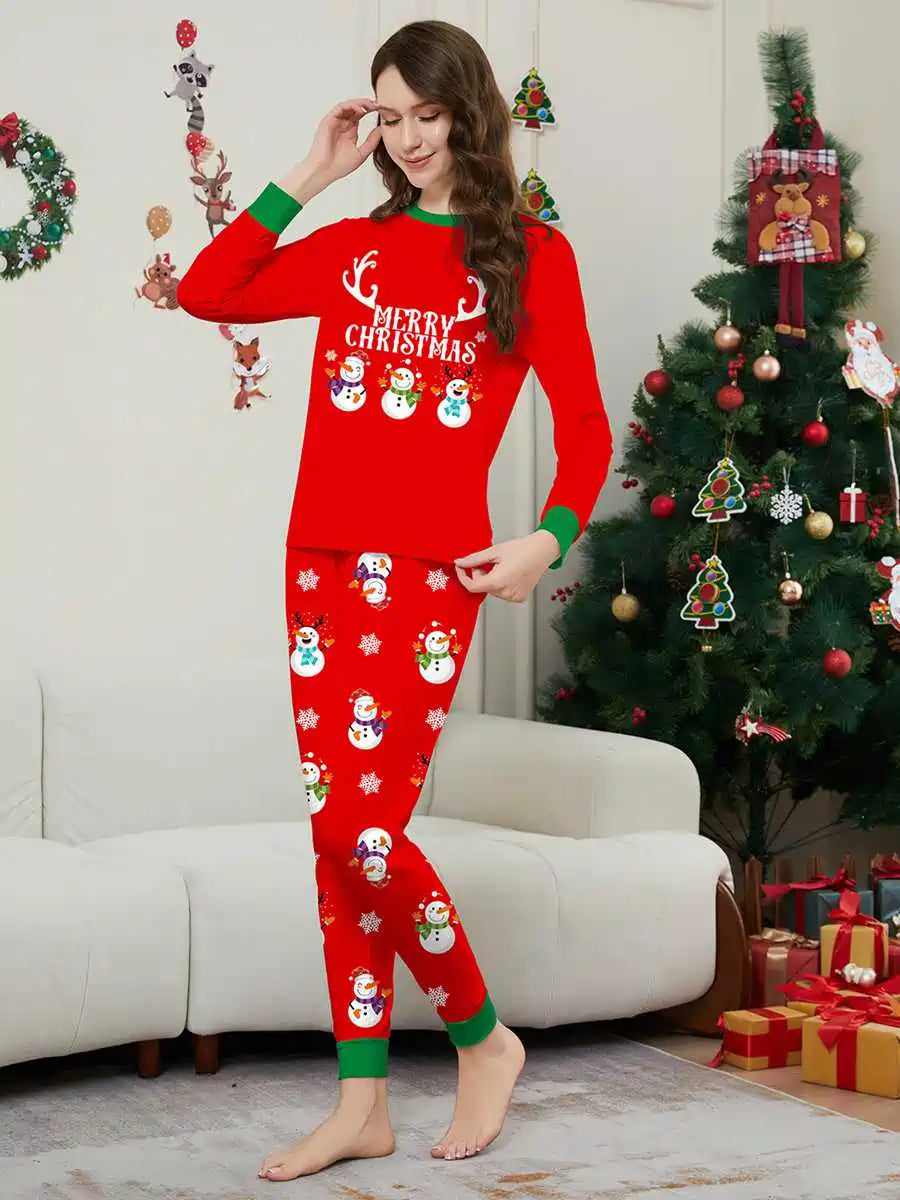Snowman Christmas Matching Family Pajamas Set - Cozy Holiday Sleepwear for Adults & Kids - Perfect for Christmas Morning & Family Photos