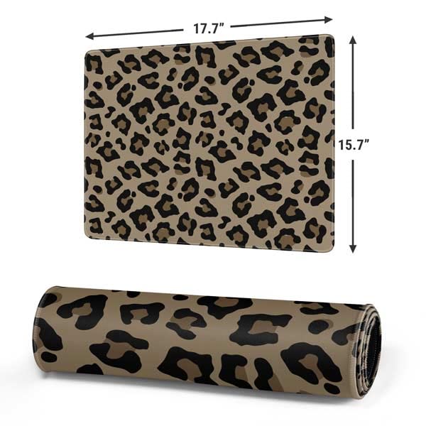 Skinit Medium Gaming Mouse Pad - Leopard Print Design with Stitched Edges, Waterproof, Non-Slip Rubber Base, Large Desk Mat for Keyboard & Mouse | Perfect for PC, Laptop, Office & Gaming Setup