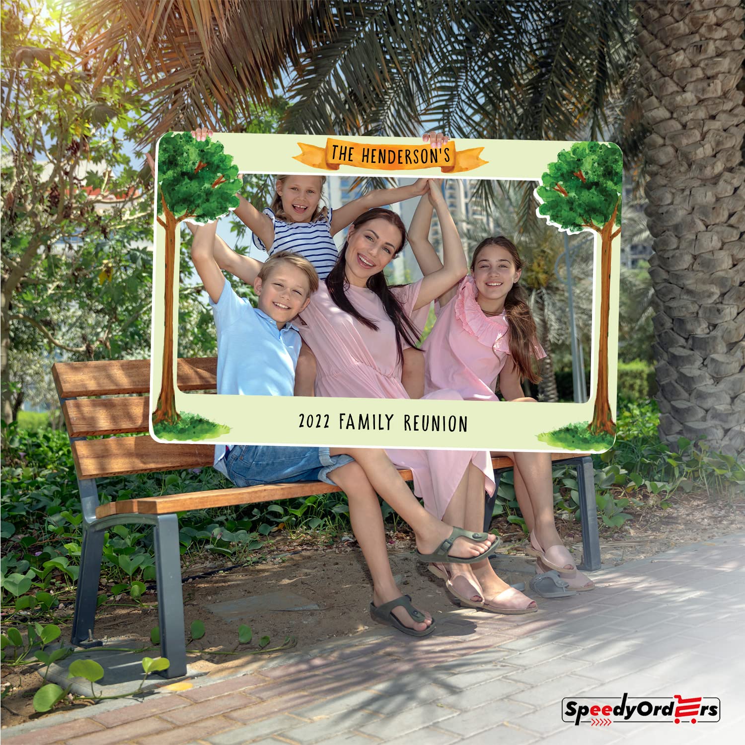 Custom Family Reunion Photo Booth Frame - Personalized Family Tree Photo Prop for Reunions, Weddings & Events - Durable Paper Frame for Cherished Memories