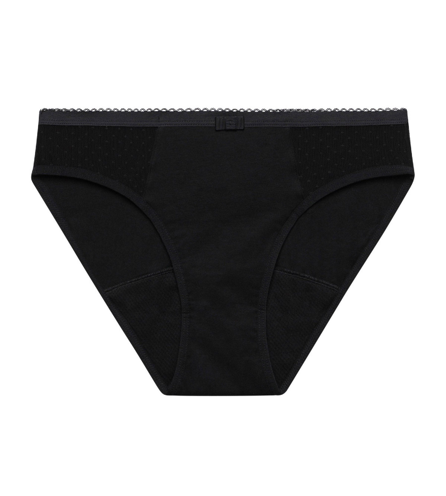 Organic Cotton Reusable Menstrual Underwear - Medium Flow Black - Comfortable & Eco-Friendly Period Panties for Active Women | Perfect for Yoga, Workouts & Everyday Wear