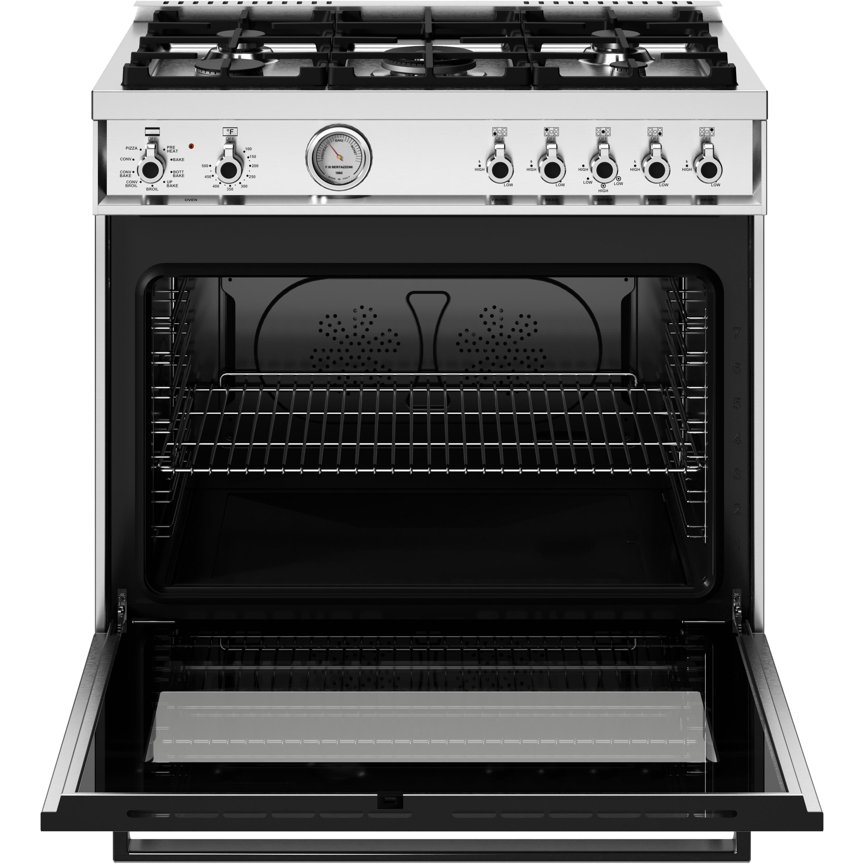 Bertazzoni PRO365DFMXV 36 Inch Freestanding Electric Range - Professional Kitchen Appliance for Home Cooking & Baking | Ideal for Chefs & Home Bakers