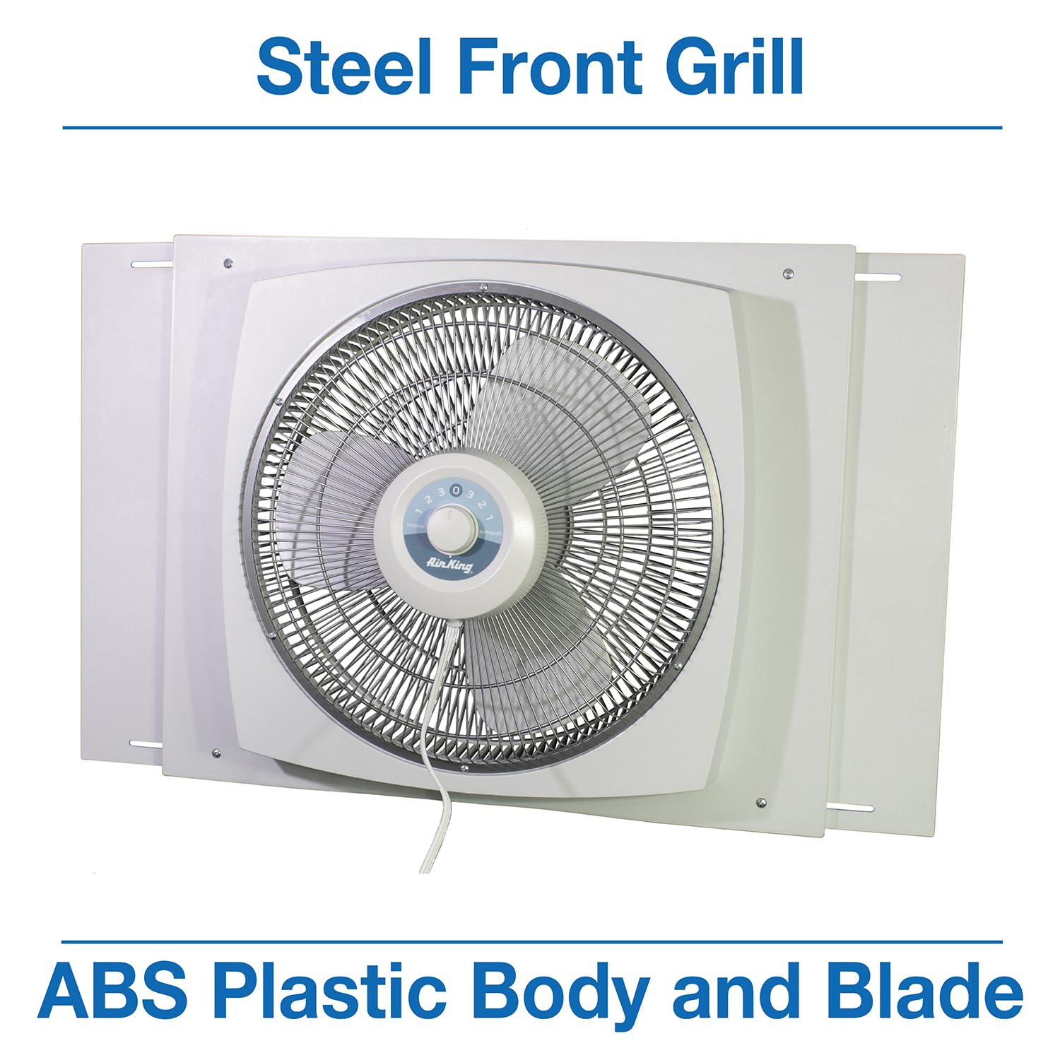 Air King 9155 16-Inch White Window Fan - Powerful Ventilation for Home & Office - Perfect for Cooling, Air Circulation & Energy Savings