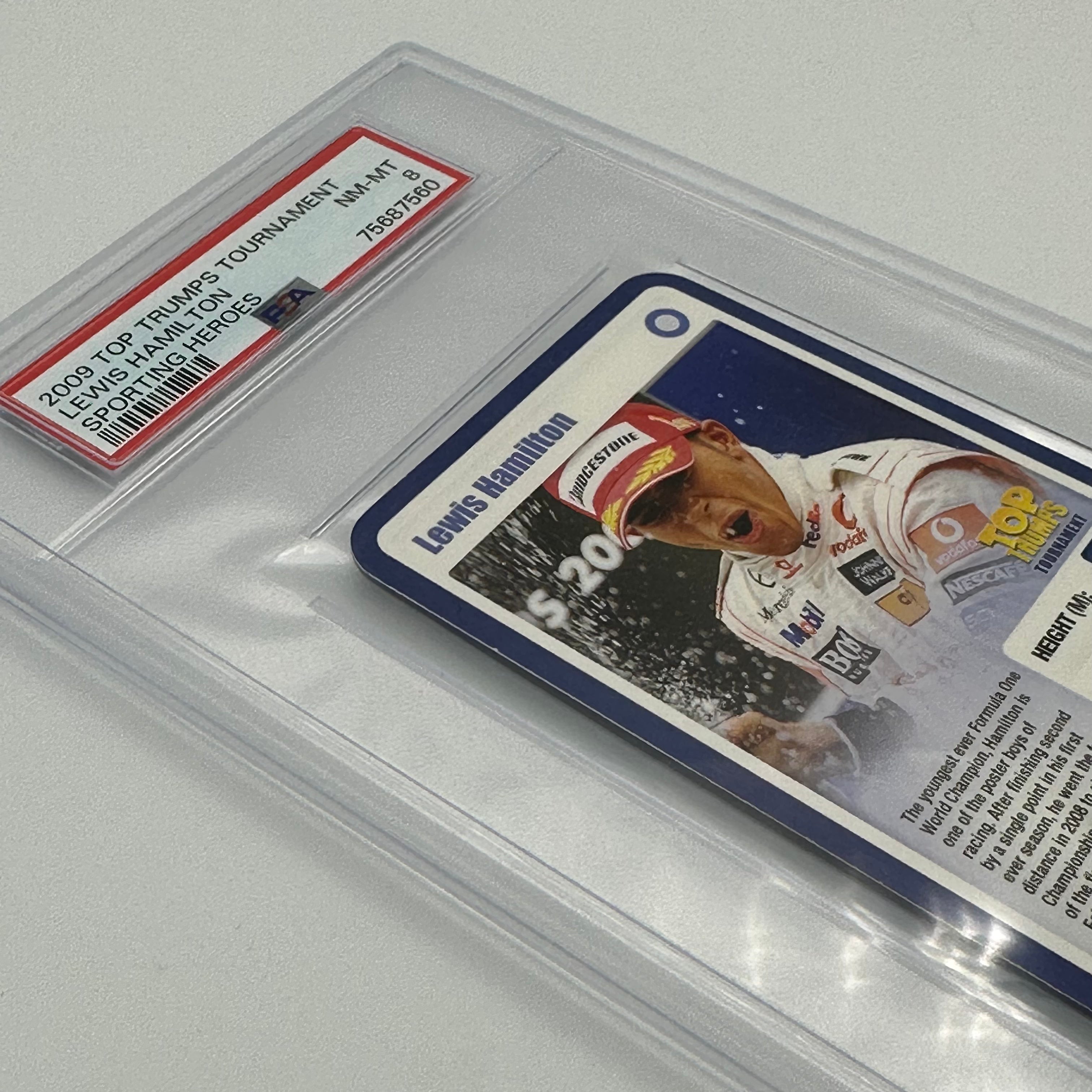PSA 8 Graded Lewis Hamilton #NM MT 2009 Top Trumps Tournament Sporting Heroes Card - Perfect for Collectors, Fans & Sports Memorabilia Enthusiasts