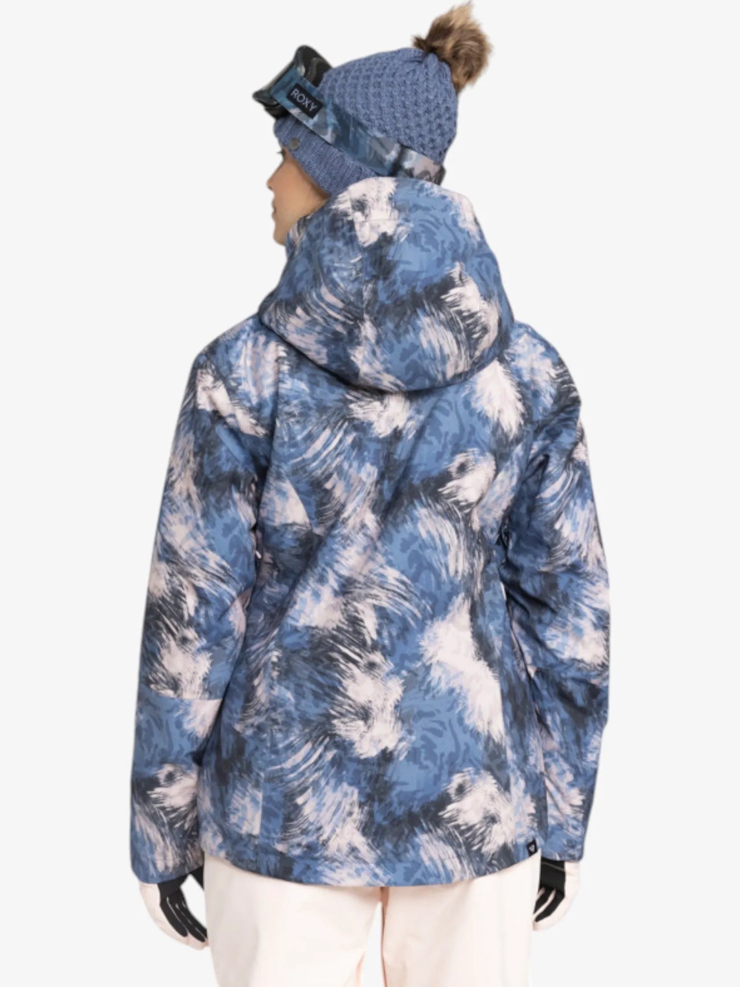 Roxy Jetty Solid NP Blue Print Snow Jacket - Waterproof Winter Coat for Women - Perfect for Skiing, Snowboarding & Cold Weather Adventures