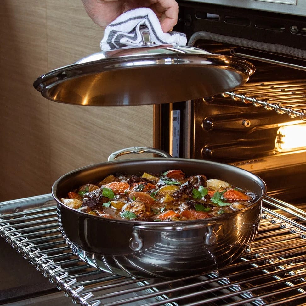 Hestan Nanobond 5-Quart Dutch Oven with Dome Lid - Premium Enameled Cast Iron Cookware for Braising, Baking & Slow Cooking