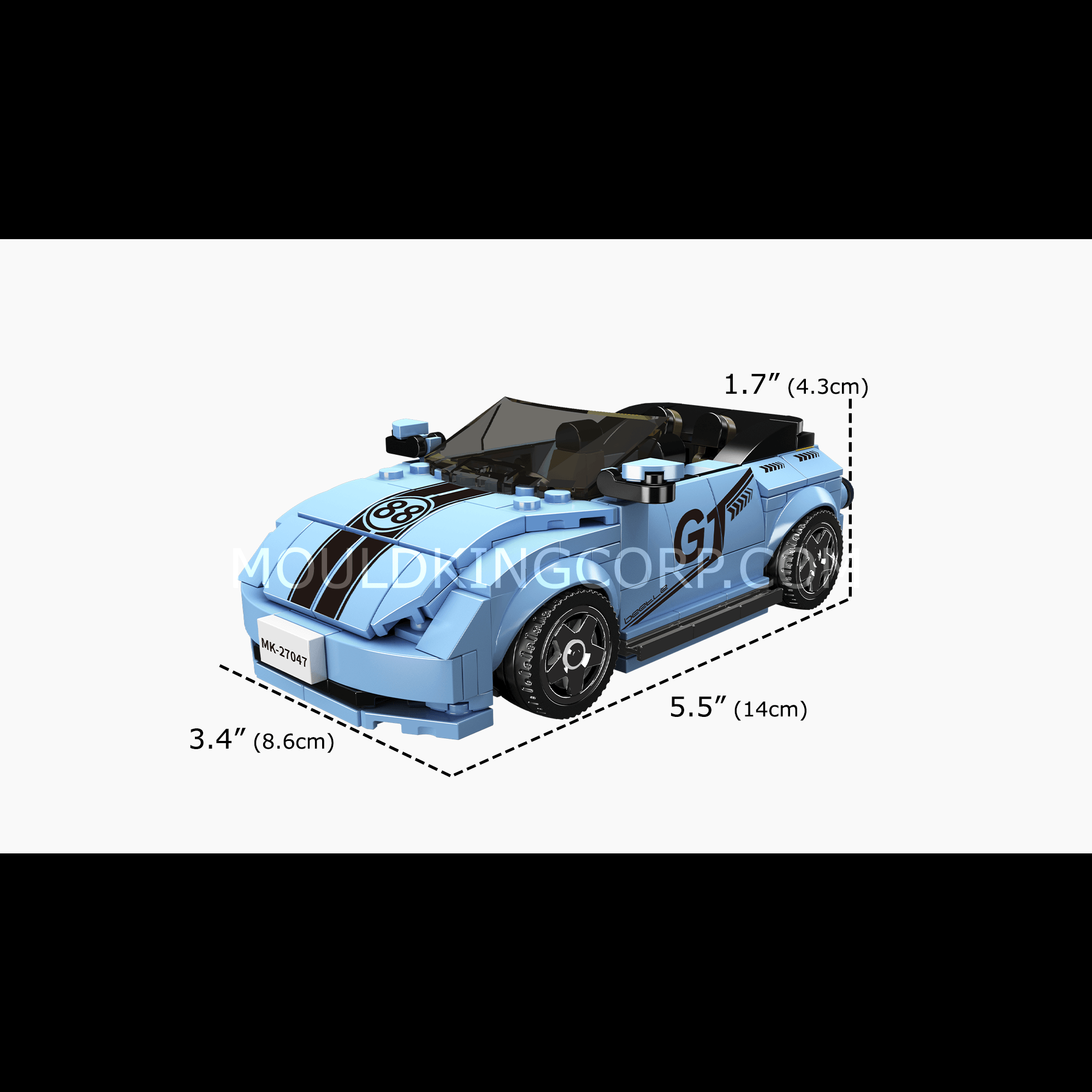 Mould King 27047 VW Beetle GT Car Model Building Set - 298 PCS DIY Construction Toy for Adults & Kids | Creative Gift for Car Enthusiasts | Perfect for Home Display, Office Decor & STEM Learning