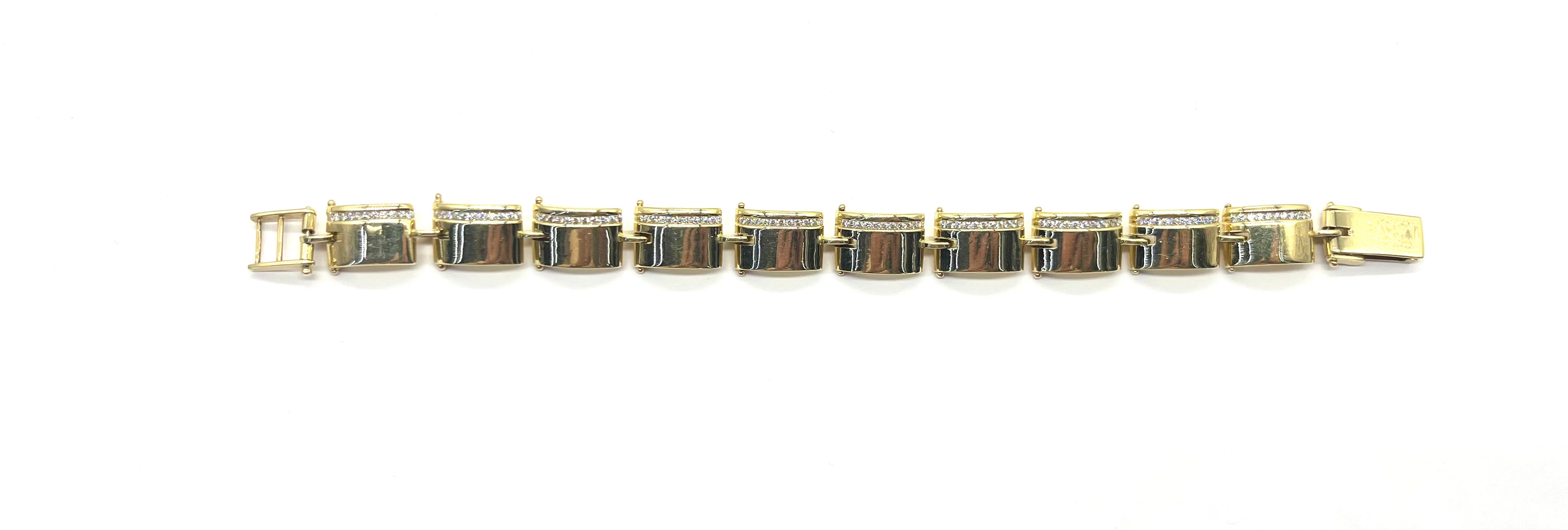 18K Yellow Gold 2.50 Carat Diamond Bar Bracelet for Women - Elegant Tennis Bracelet for Everyday Wear, Anniversary Gift & Special Occasions