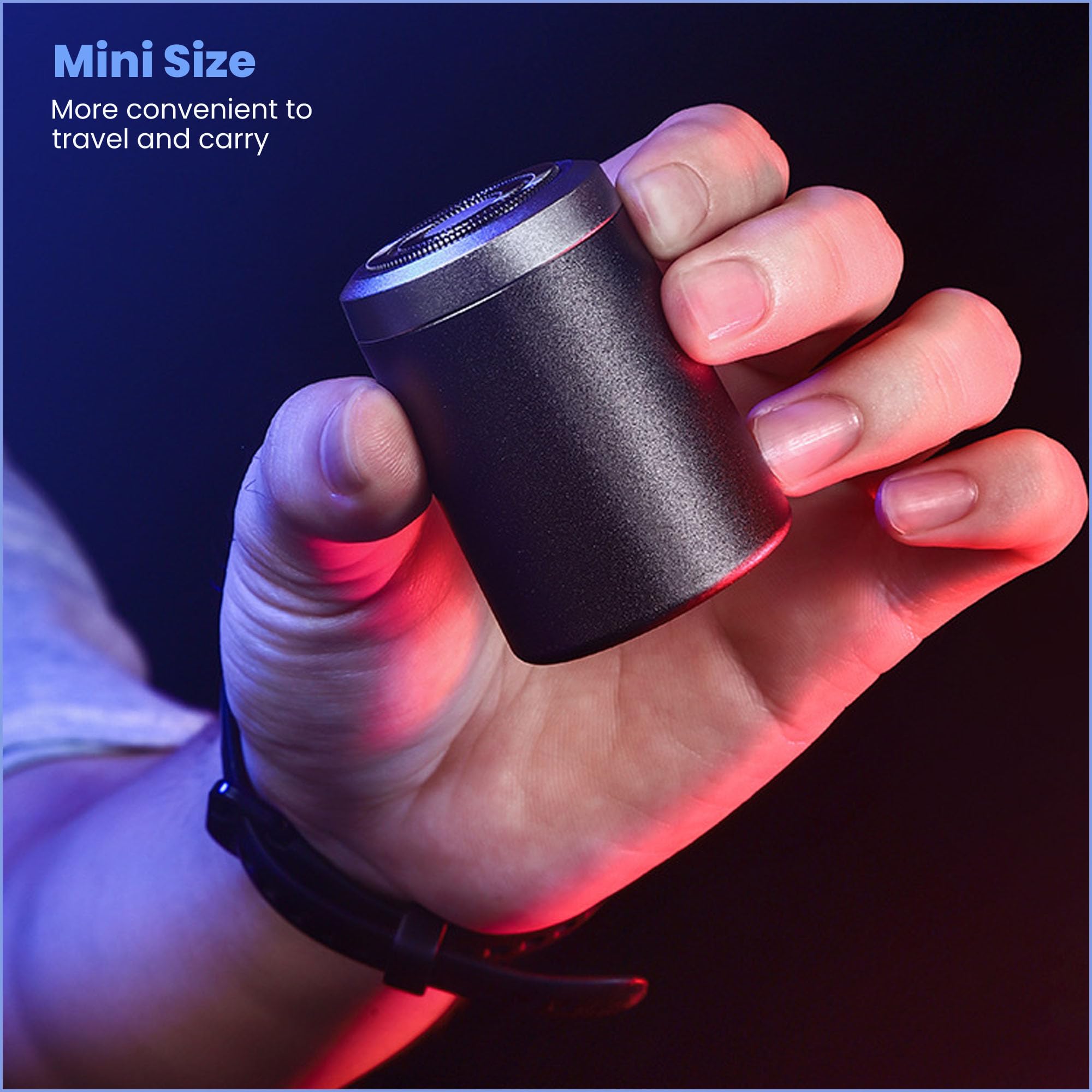 Rechargeable Electric Shaver for Men - Mini Portable Waterproof Wet/Dry Shaving Razor - Travel & Daily Grooming Essential - Perfect for Home, Office & On-The-Go Use