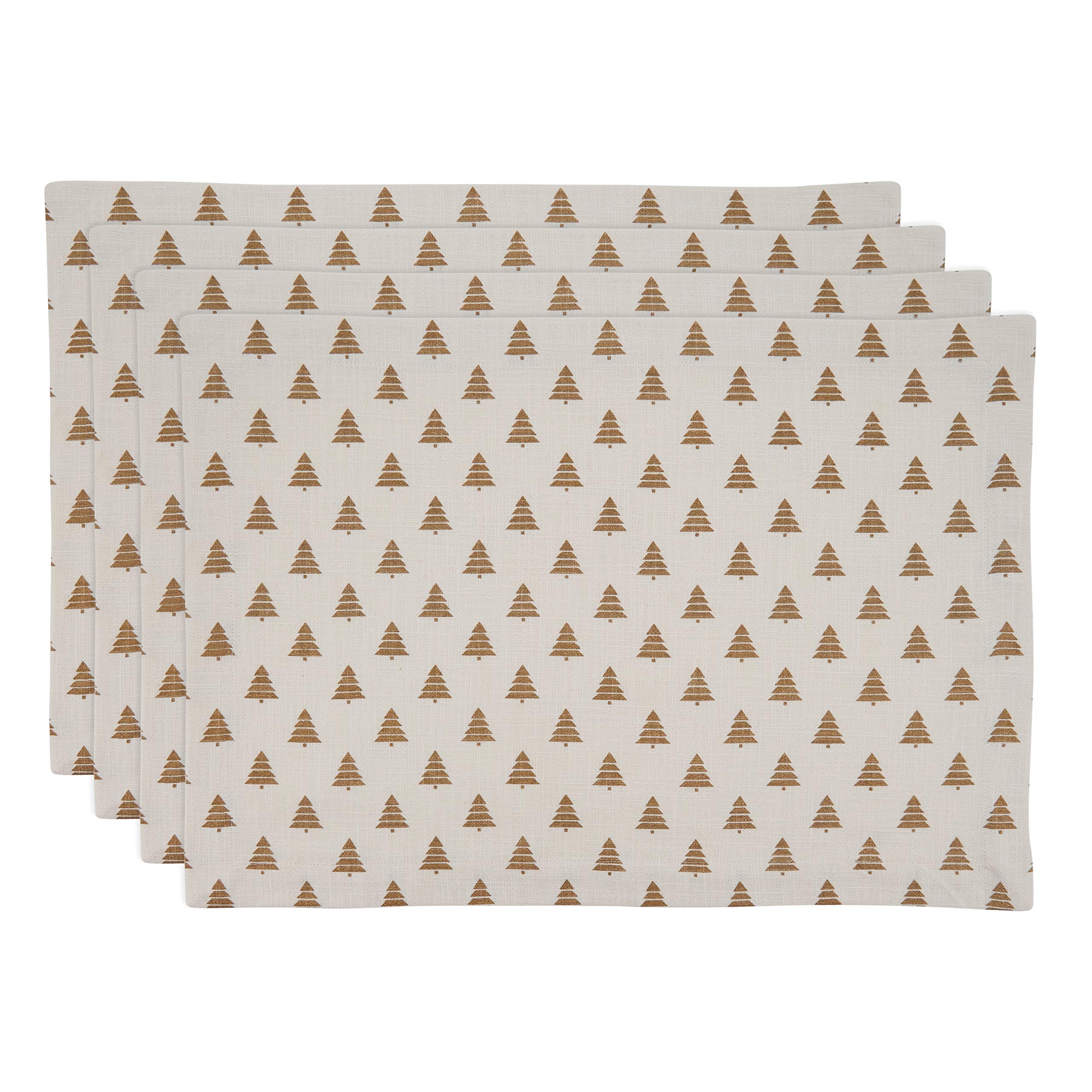 Festive Christmas Tree Design Placemats Set of 4 - Holiday Dining Decor for Christmas Party, Dinner Table Setting, and Home Decoration