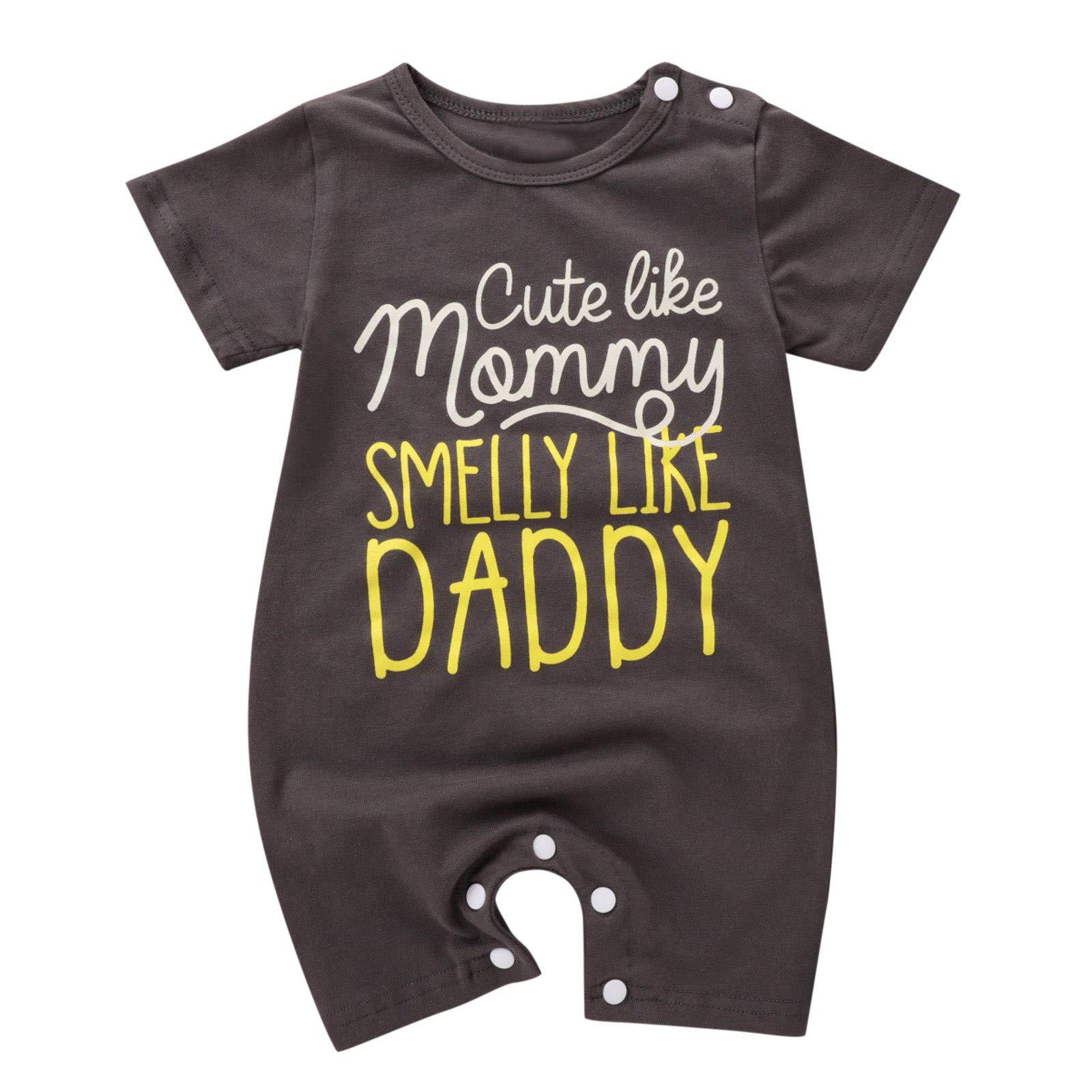 Egmy Short Sleeve Letter Jumpsuit Romper for Baby Boys & Girls - Size 10 | Cute Casual Outfit for Playdates, Photoshoots & Everyday Wear
