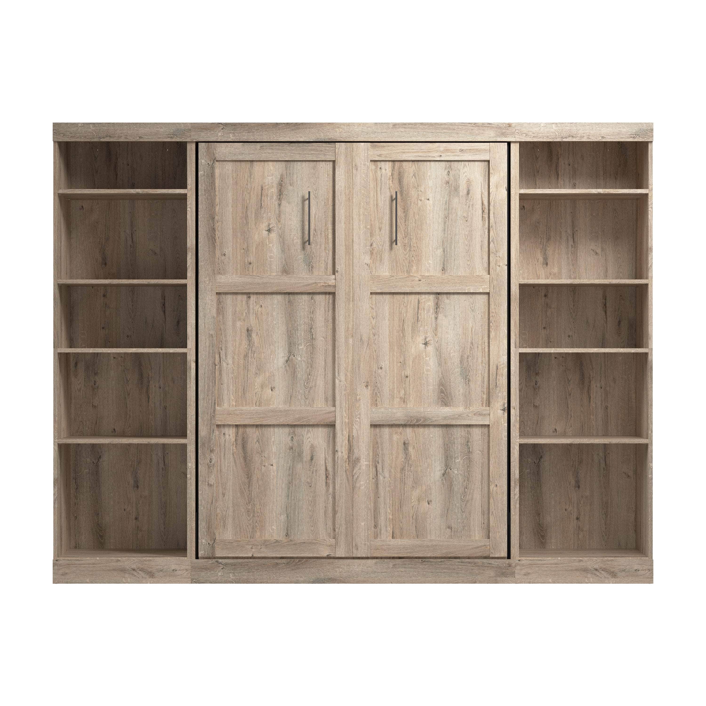 Space-Saving Full Murphy Bed with 2 Storage Units (109W) - 7 Color Options for Home, Office, or Guest Room Use