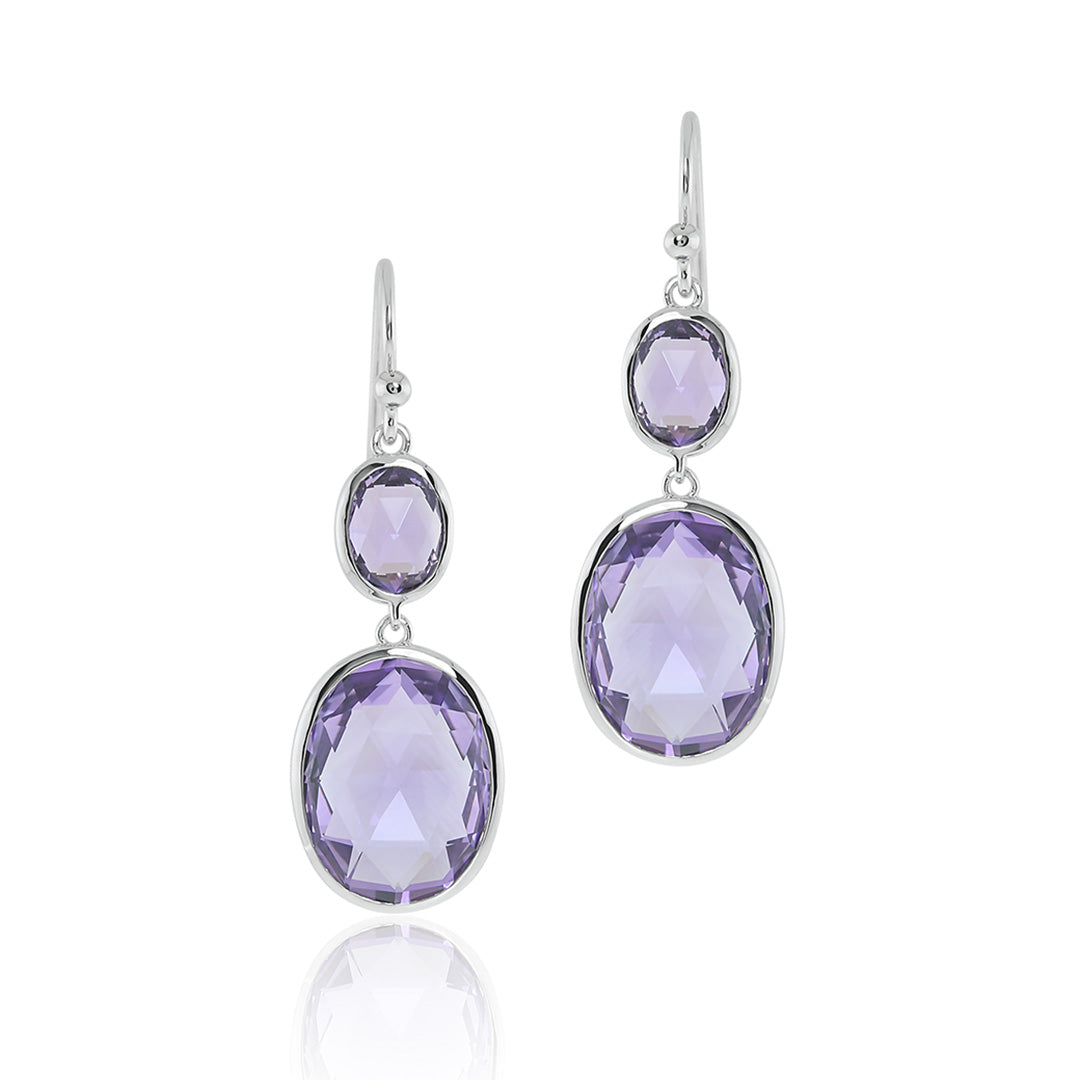 Amethyst Raindrop Earrings for Women – Elegant Purple Gemstone Dangle Earrings for Party, Wedding & Everyday Wear