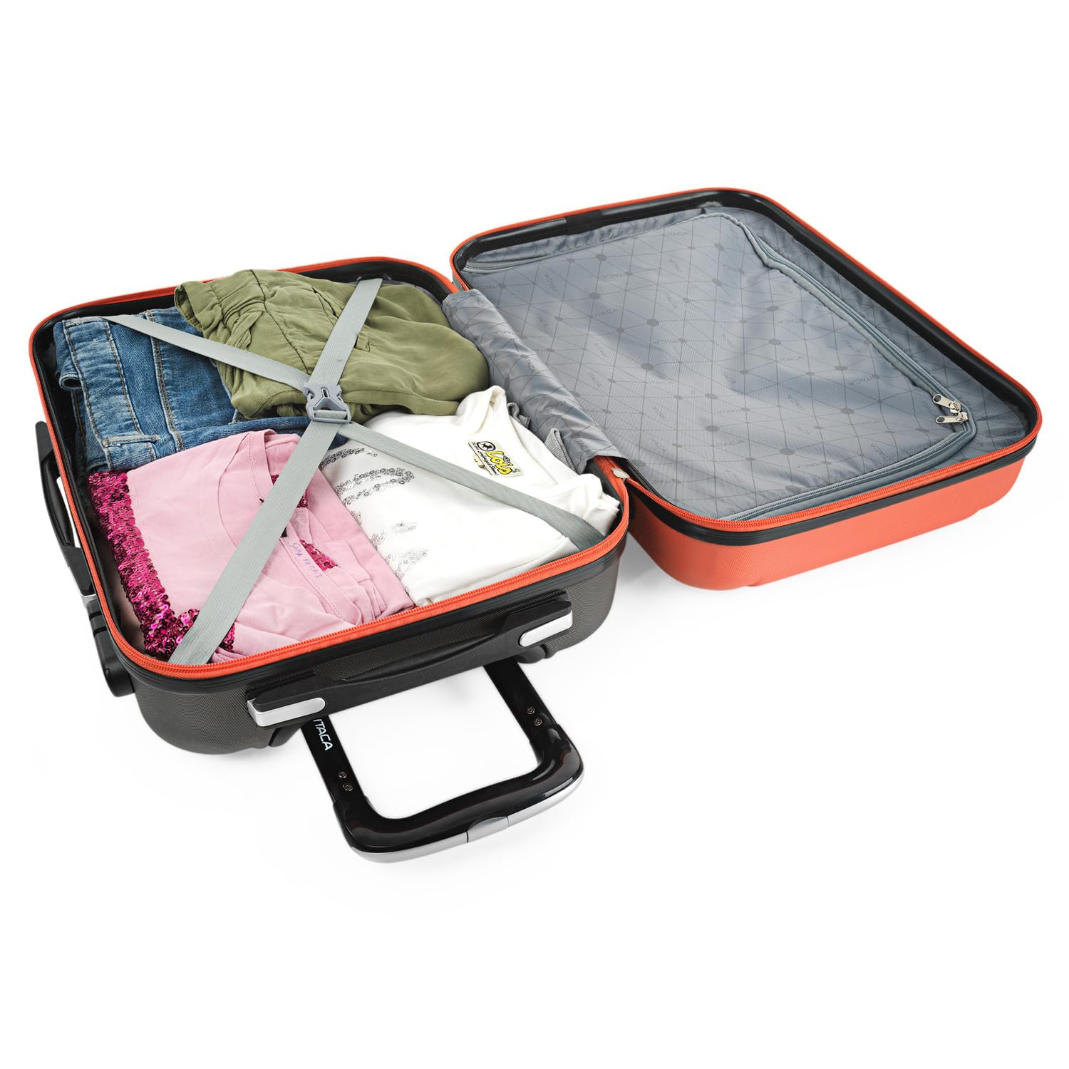 55cm Coral-Anthracite Carry-On Luggage - Lightweight Cabin Suitcase for Air Travel, Weekend Getaways & Business Trips | TSA Approved Hand Luggage