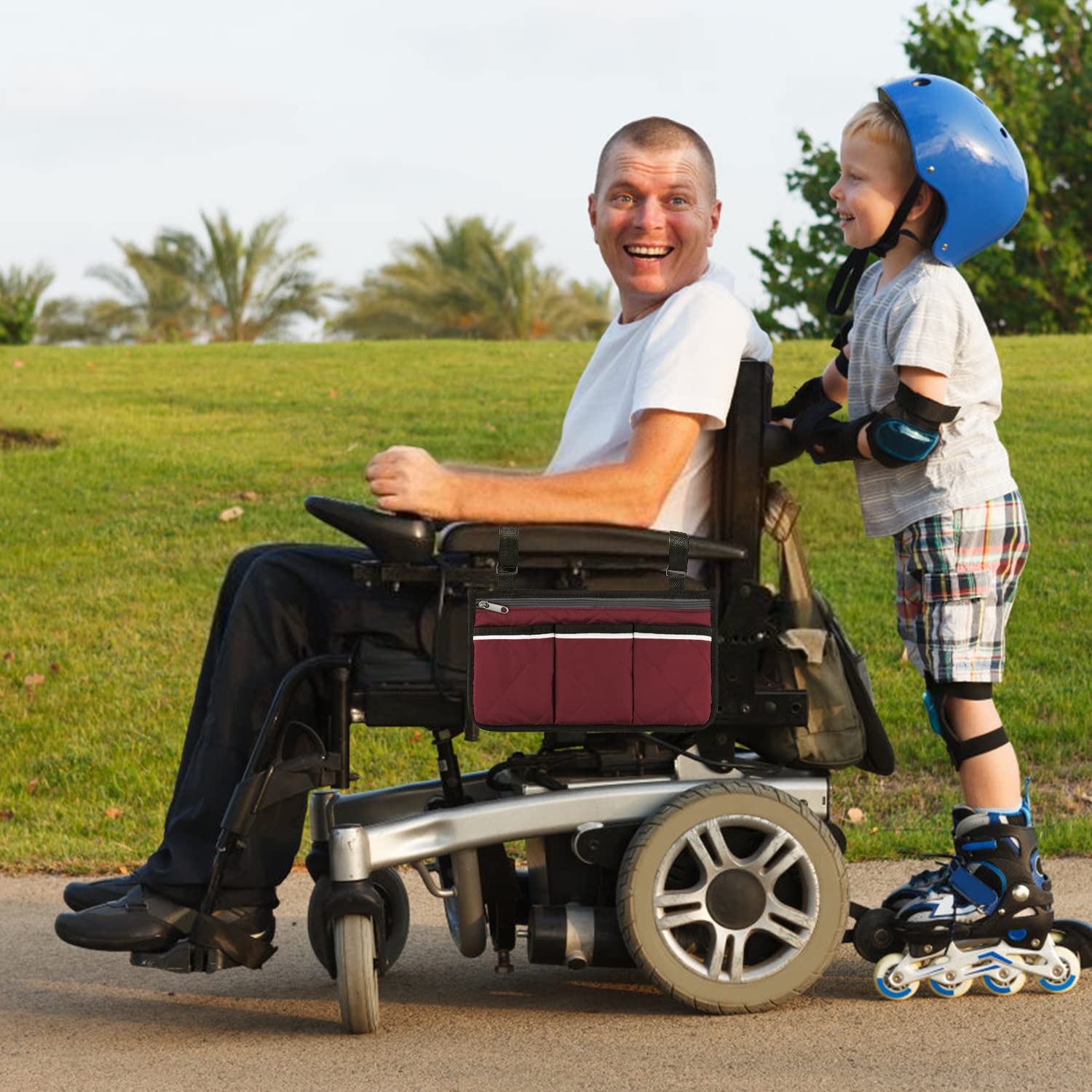 Supregear Wheelchair & Walker Bag Bundle - Foldable Storage Organizer for Rollators & Scooters - Perfect for Daily Use & Travel