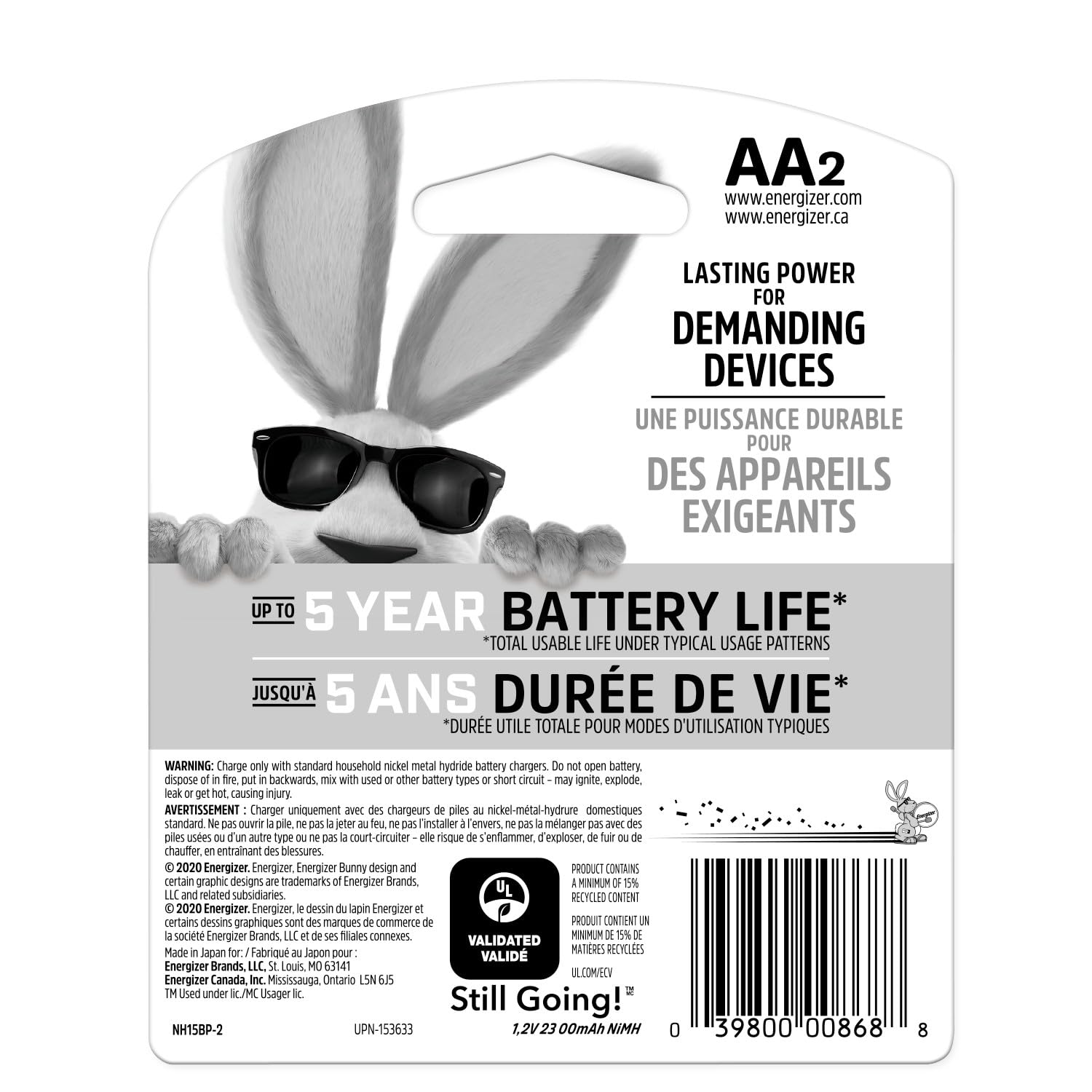Energizer Power Plus Rechargeable AA Batteries (2 Pack) - Long Lasting Double A Batteries for Cameras, Toys, and Electronics - High Performance Rechargeable Batteries for Home & Office Use