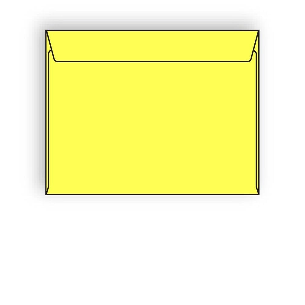 Brightly Colored Lemon Open Side Booklet Envelopes 9
