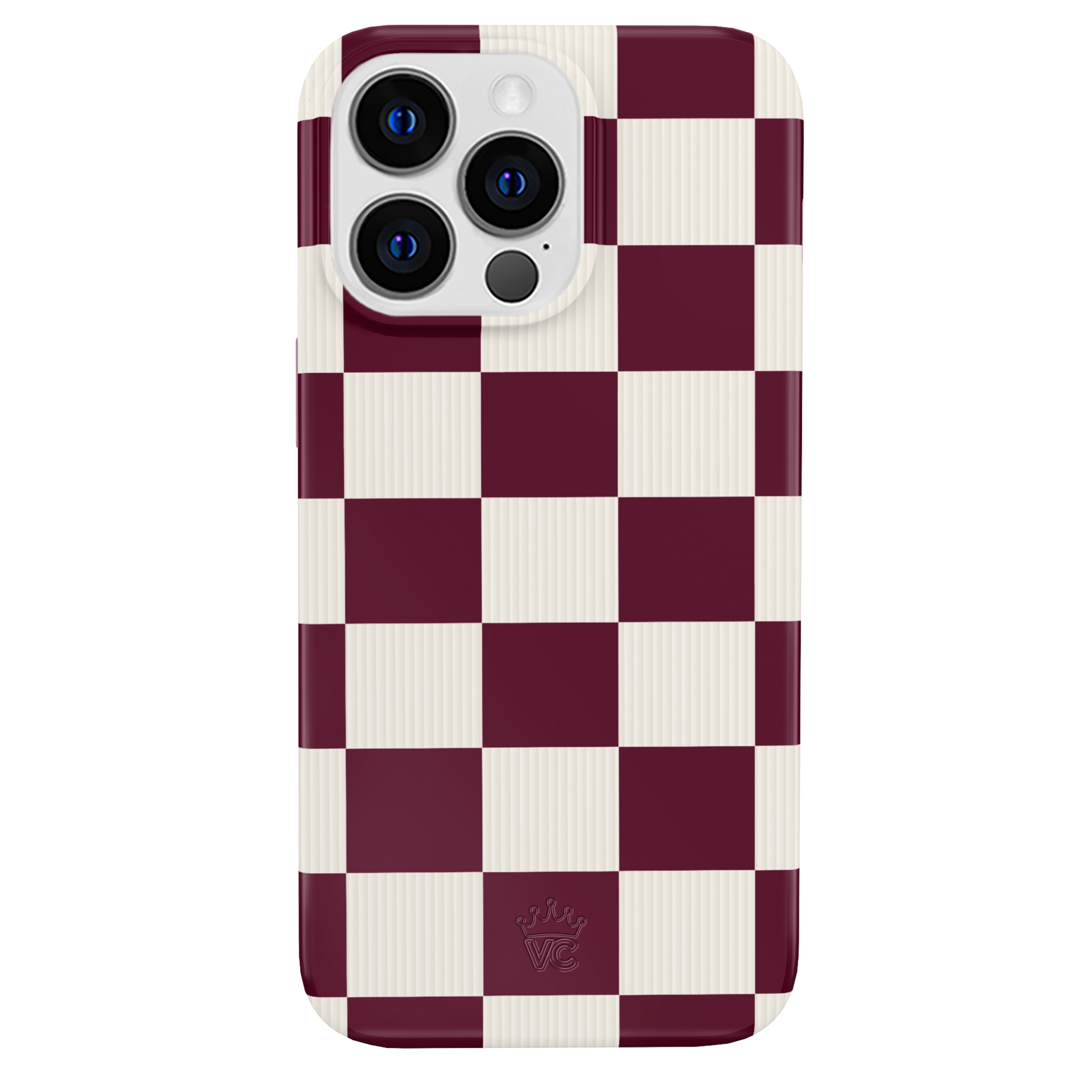 Burgundy Vibe Check iPhone Case - Shockproof Protective Cover for iPhone 13/14/15 Pro Max - Stylish Slim Design with Grip - Perfect for Daily Use, Travel & Outdoor Activities