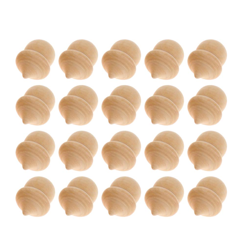 Healifty Unfinished Wood Peg Dolls - 20pcs DIY Natural Wooden Dolls for Christmas Decor, Wedding Party, Arts & Crafts, Graffiti, Rustic Table Decor - Perfect for Holiday Centerpieces, Kids' Craft Projects & Home Decoration