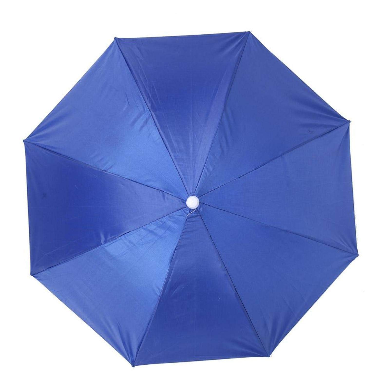Omabeta 65cm Hands-Free Head-Mounted Sun Umbrella - Windproof UV Protection Hat Umbrella for Fishing, Golf, Gardening & Outdoor Activities (Royal Blue) - Perfect for Beach, Hiking and Summer Sun Protection