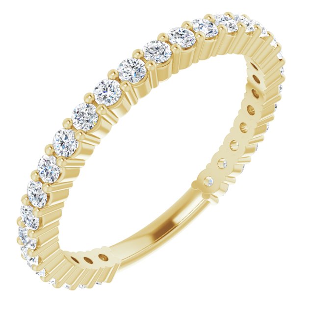 0.50 Carat Round Cut Diamond Wedding Band - Dainty Stackable Ring for Women - Perfect for Bridal, Anniversary, or Everyday Elegance