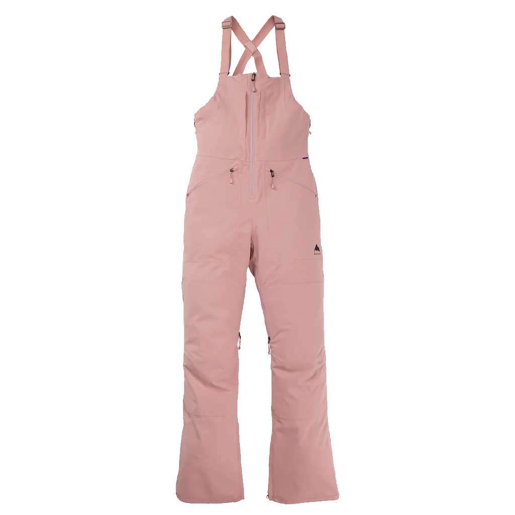 Burton 23/24 Women's Reserve Bib Snow Pants - Powder Blush Color - Waterproof & Insulated Ski Bibs for Women - Perfect for Skiing, Snowboarding & Winter Outdoor Activities