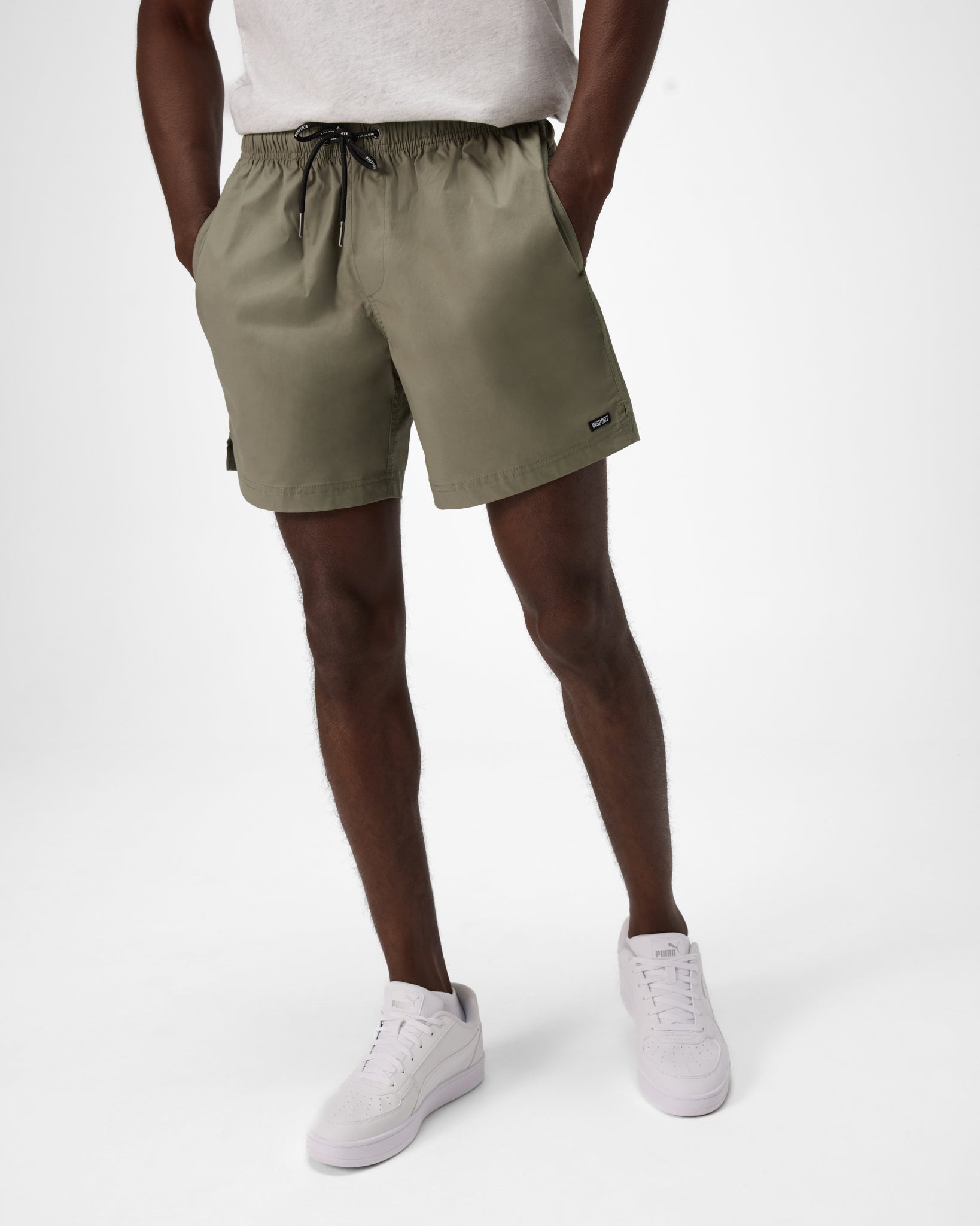 INSPORT Men's Bondi Gym Shorts - Military Green - Quick-Dry, Breathable Workout Shorts for Running, Training & Outdoor Activities