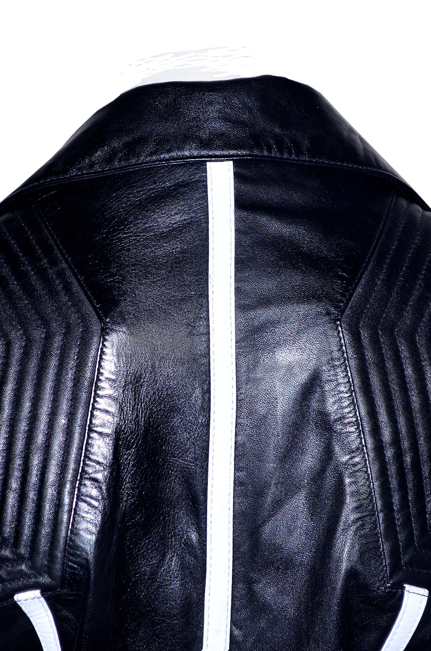 Stylish Black & White Padded Biker Jacket for Women - Soft Gothic Leather Motorcycle Jacket 6027 | Perfect for Riding, Night Out & Streetwear Fashion