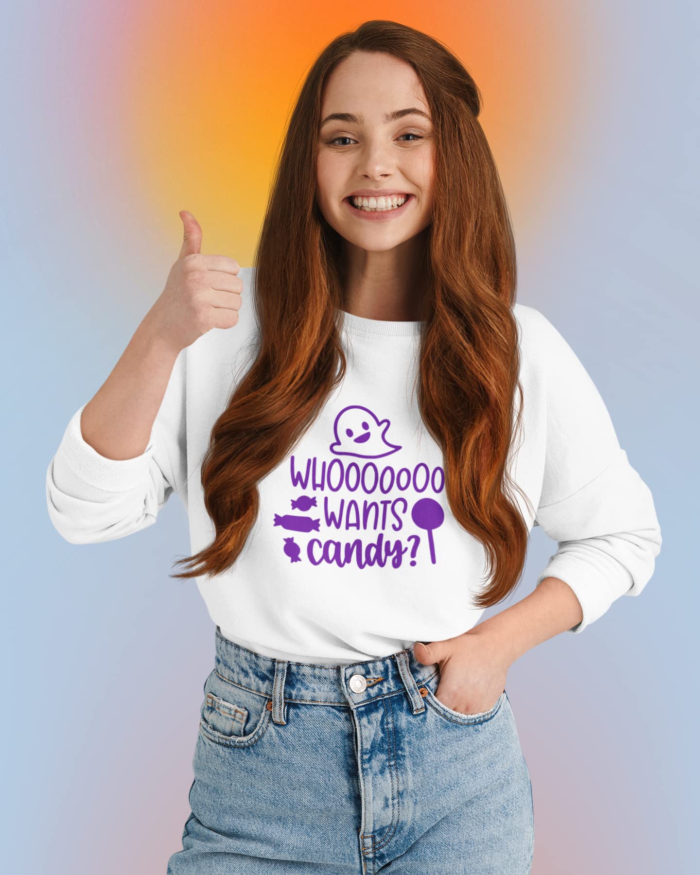 Halloween Iron On Decal - Candy Themed T-Shirt Transfer for DIY Halloween Crafts & Costumes | Black Halloween Shirt Decal for Parties, Trick or Treat & Festive Celebrations