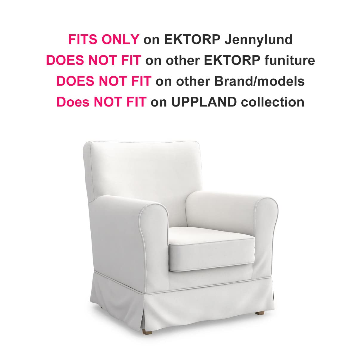 TLYESD Ektorp Jennylund Chair Cover Replacement for IKEA Jennylund Armchair - Red Slipcover Only | Durable & Washable Fabric | Perfect for Living Room, Bedroom, or Office Decor