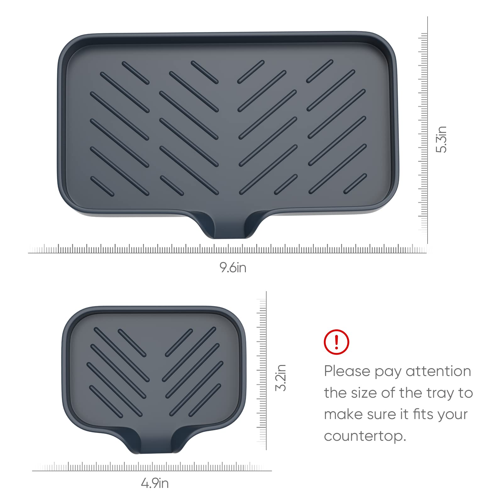 Premium Silicone Soap Tray with Self-Draining Design - Kitchen Sink Sponge Holder & Bathroom Soap Organizer - Perfect for Dish Soap Bottles, Sponges and Dispensers - Ideal for Kitchen Counter, Sink Edge and Bathroom Organization
