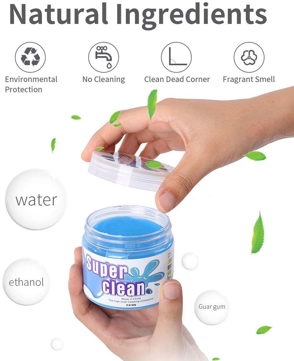 Universal Keyboard Cleaning Gel for PC, Laptop, Tablet - Reusable Dust Remover for Car Vents, Cameras, Printers, Calculators (Blue) - Perfect for Office, Home & Electronics Maintenance