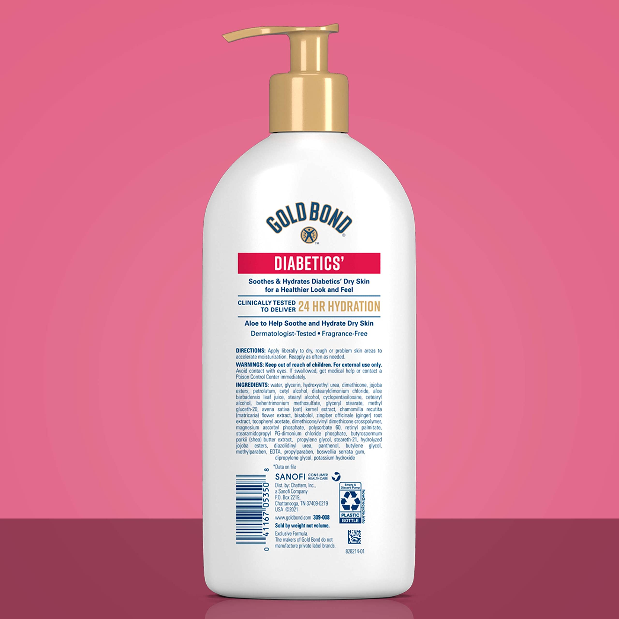 Gold Bond Diabetics' Dry Skin Relief Body Lotion - 13 oz, Aloe-Infused Moisturizer for Soothing Hydration | Ideal for Sensitive Skin & Diabetic Care