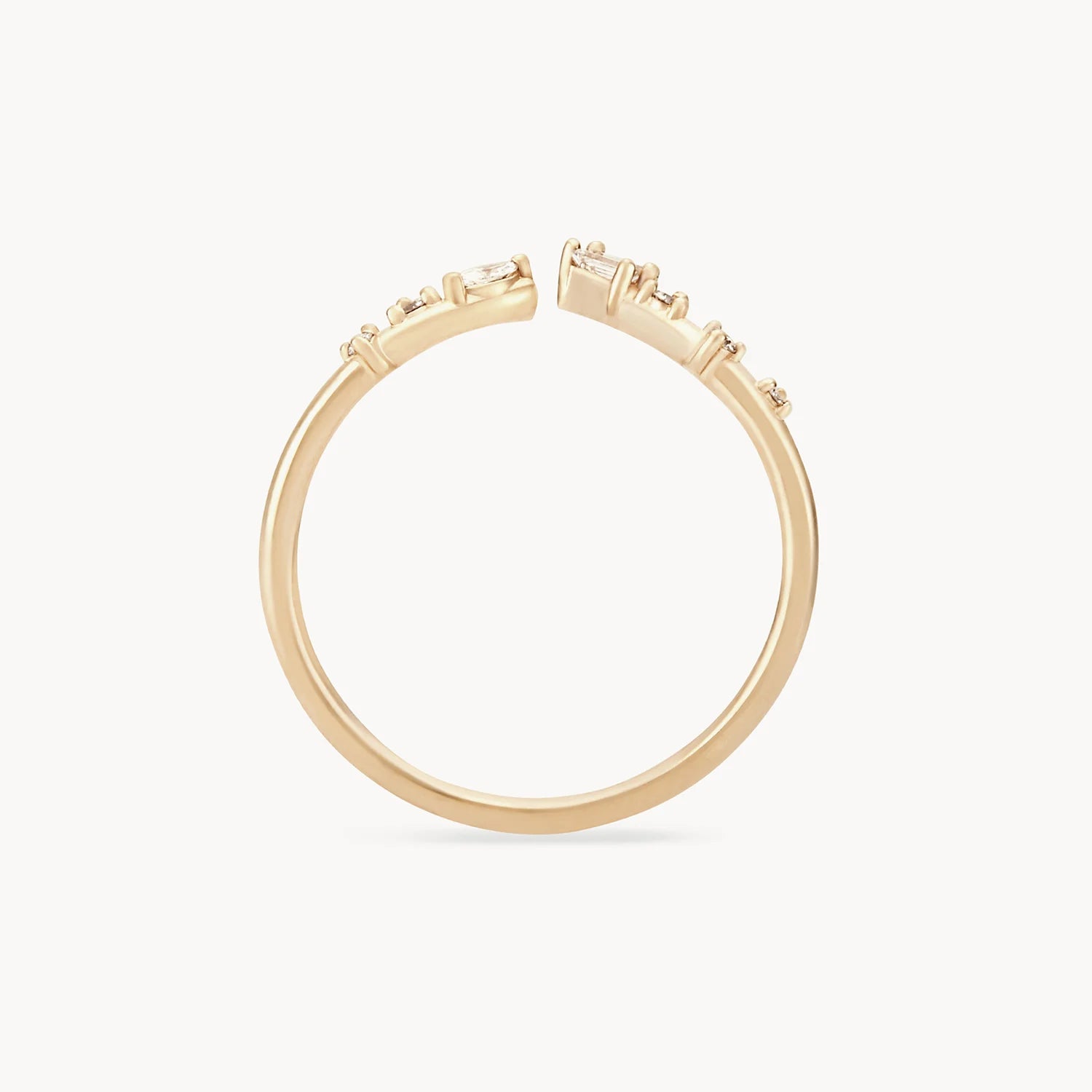 14K Yellow Gold Union of Bliss Ring with White Diamonds - Elegant Wedding Band, Anniversary Gift for Her, Perfect for Engagements & Special Occasions