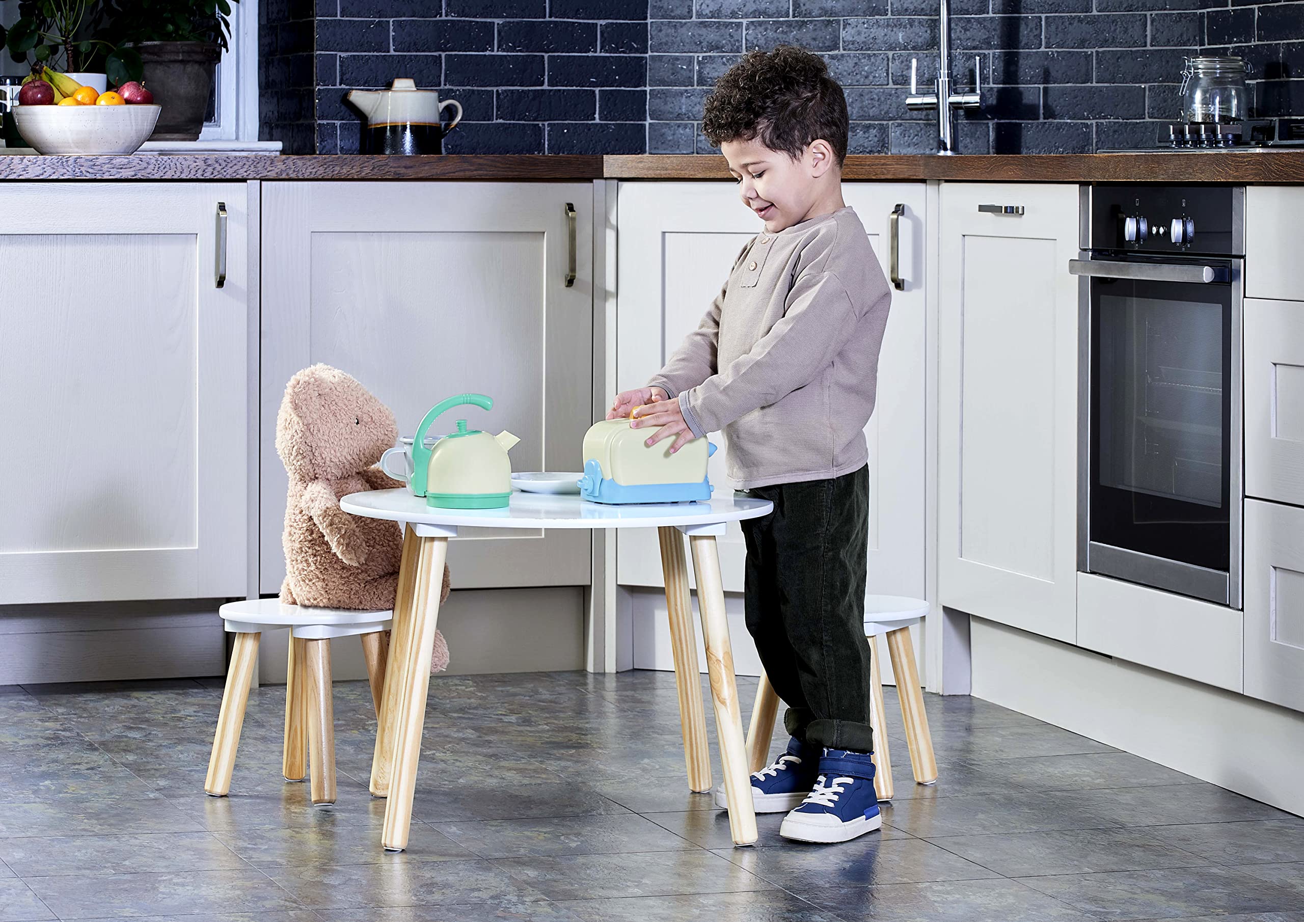 Casdon Realistic Toy Breakfast Set for Kids Ages 3+ - Interactive Play Kitchen Accessories with Kettle & Toaster - Pretend Play Toys for Early Learning & Imagination Development - Perfect for Preschool Playtime & Role-Playing Games