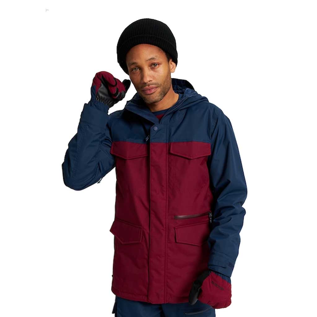 Burton 21/22 Covert Jacket - Waterproof Snowboard Jacket for Men & Women | Dress Blue/Mulled Berry | Ideal for Skiing, Snowboarding & Winter Outdoor Activities
