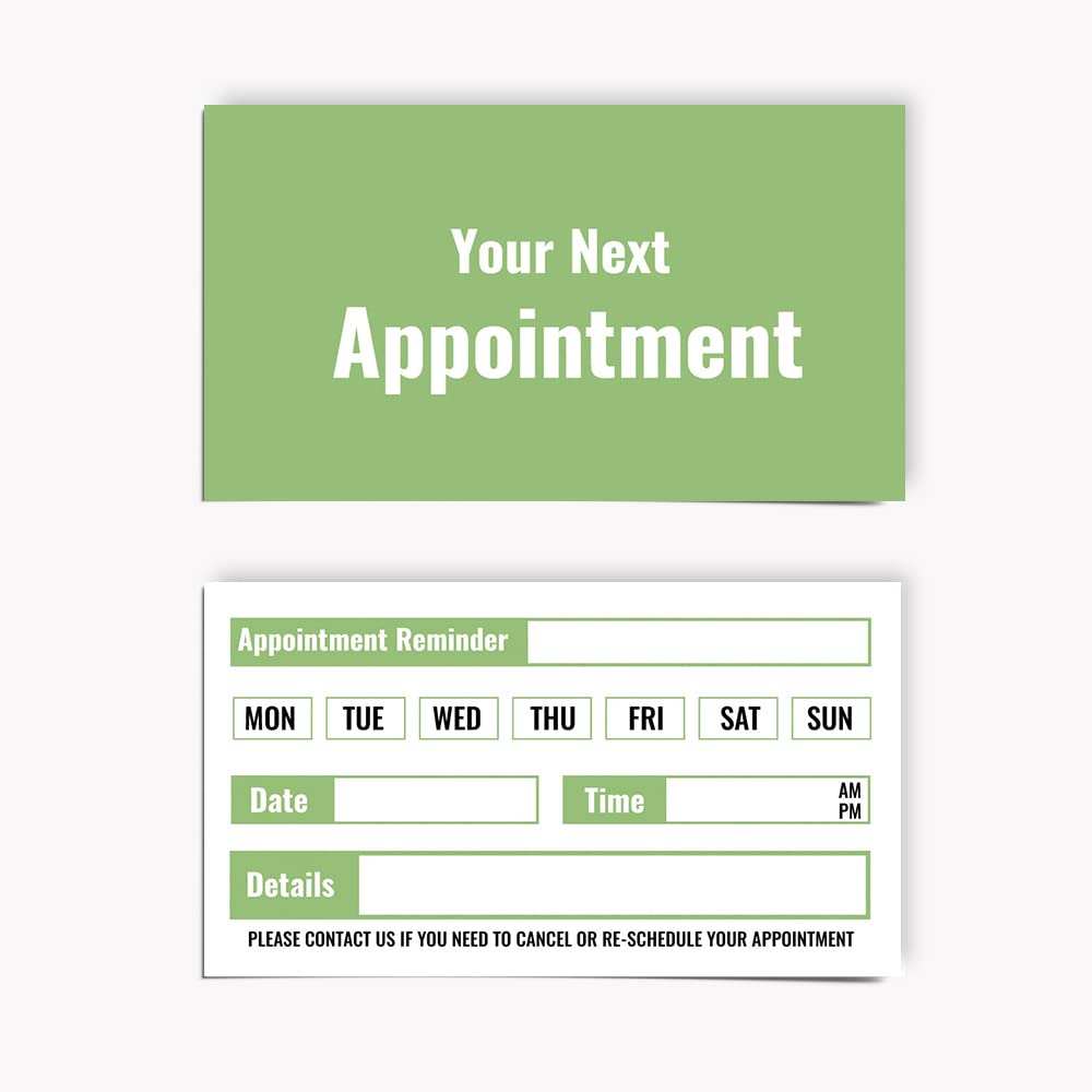 100 Pack Beauty Appointment Cards for Hair Salon, Nail Art & Manicure - 84x55mm Client Reminder Cards by Beauty Papa Prints® - Perfect for Salon Booking, Customer Follow-ups & Business Promotion