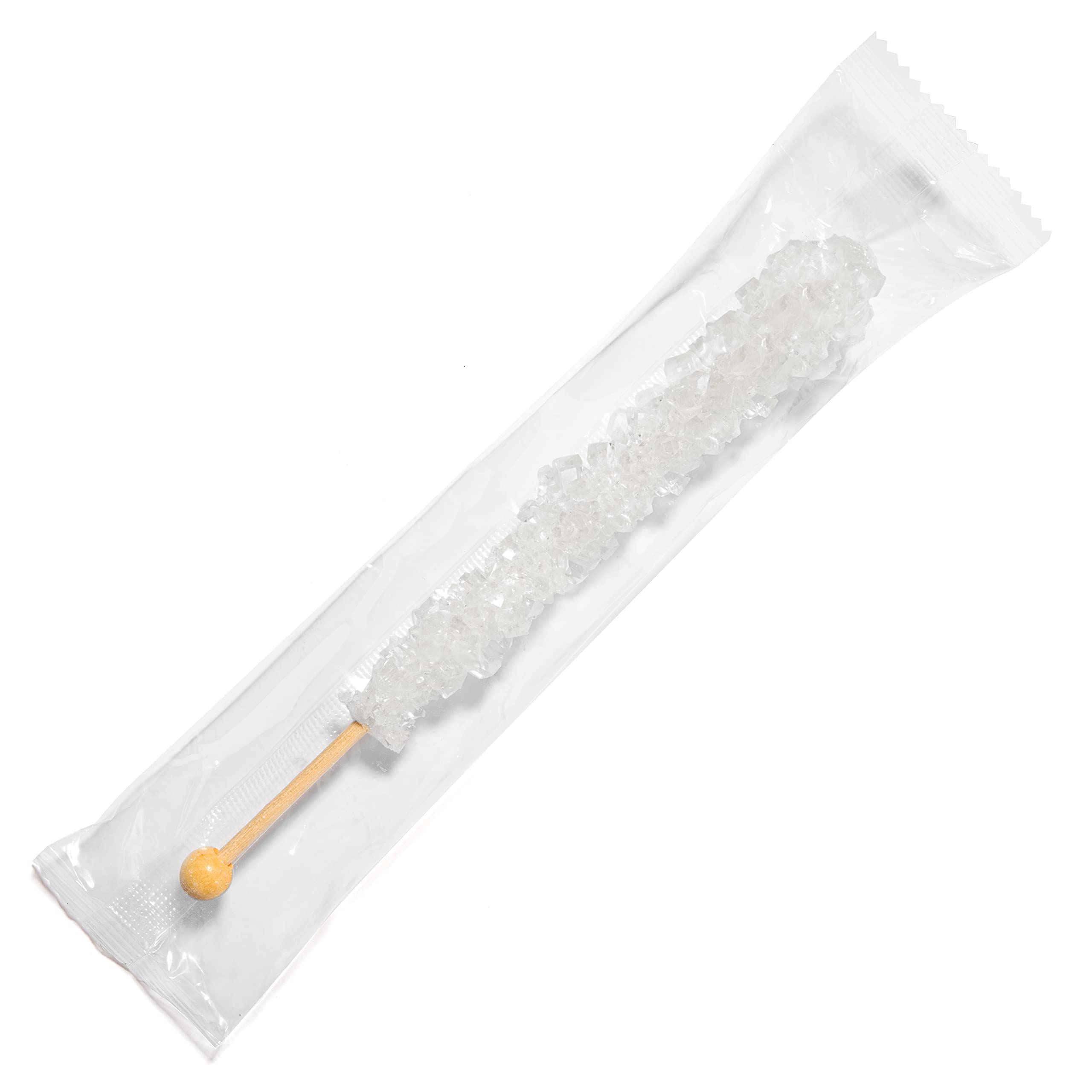 Original White Rock Candy Sugar Sticks - Sweet Sugar Flavored - 24 Individually Wrapped Pieces - Perfect for Birthday Parties, Baby Showers & Coffee Sweeteners