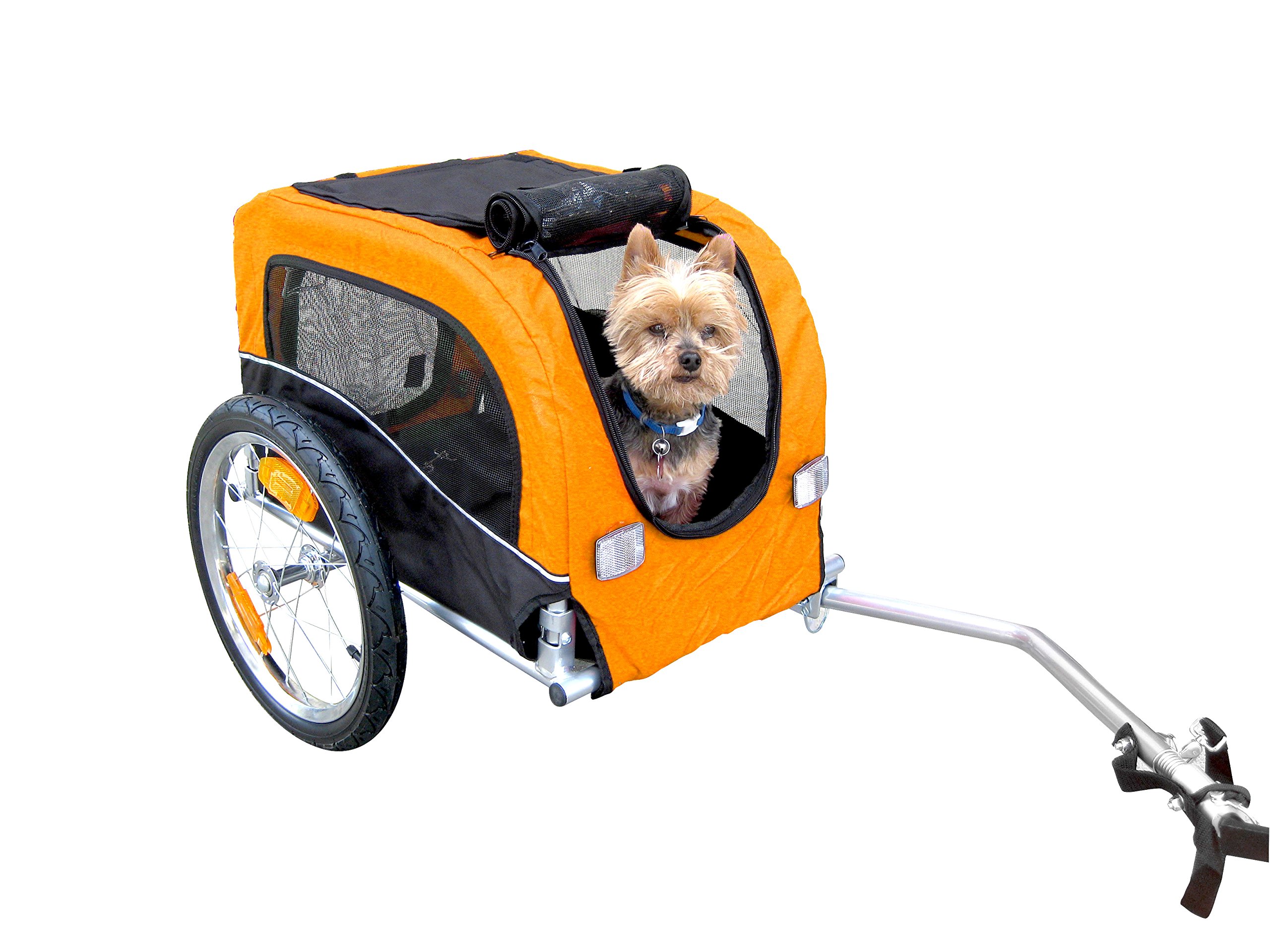 Booyah Dog Bike Trailer - Orange for Small Pets & Cycling