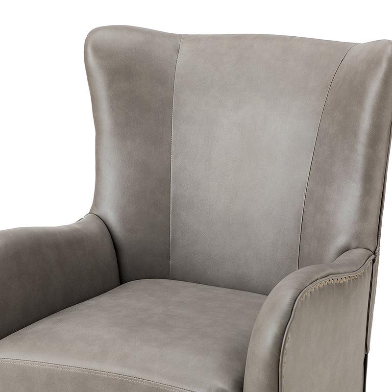 Stylish Shepherd Wingback Vegan Leather Armchair - Modern PU Leather Accent Chair for Living Room, Bedroom & Office - Comfortable Mid-Century Design with Optional Types