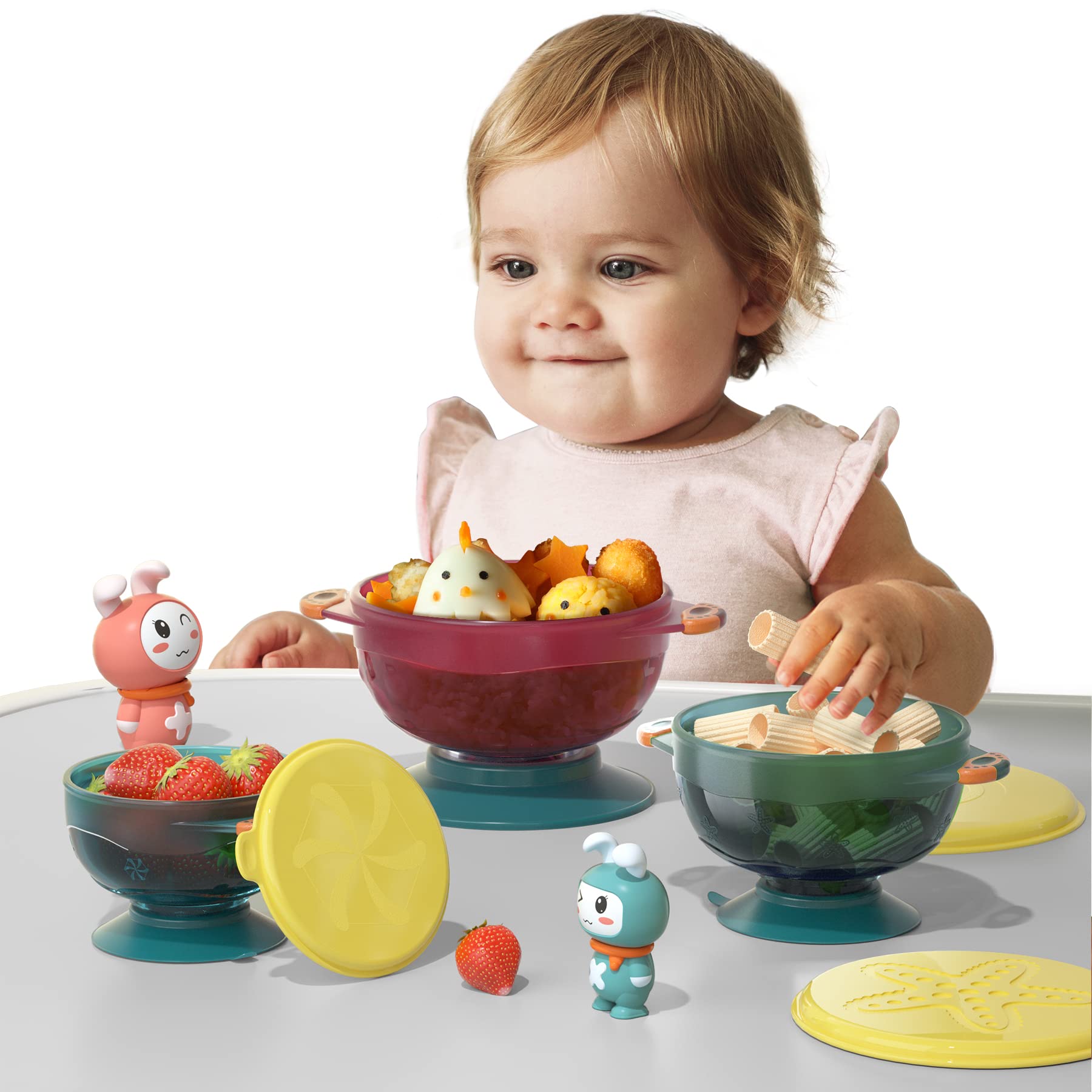 OR TU Baby Bowl Sets VC-TM500 - 6-Piece Colorful Non-Slip Feeding Bowls for Toddlers | BPA-Free, Microwave & Dishwasher Safe | Perfect for Baby-Led Weaning, Snacks & Mealtime