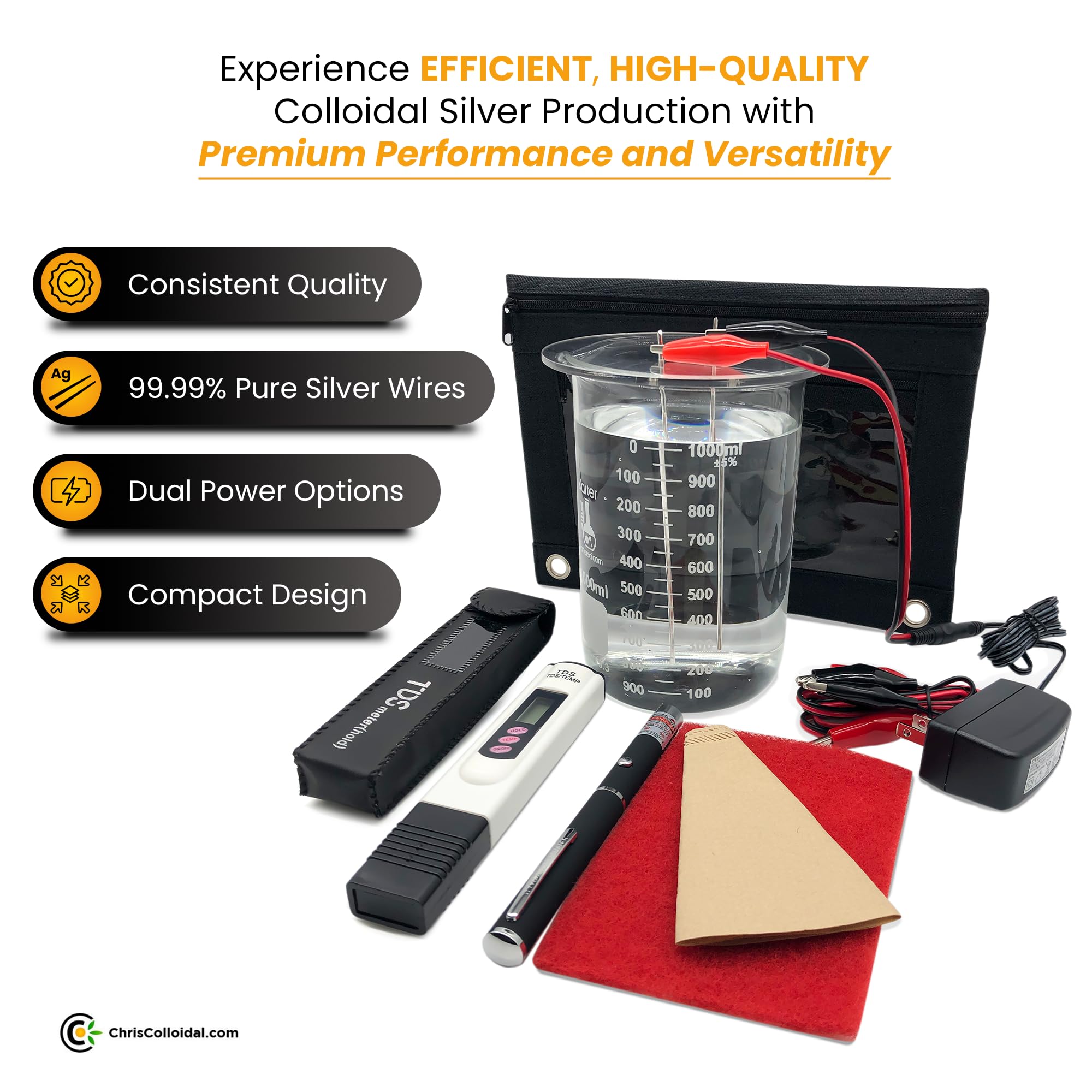 Premium Colloidal Silver Generator Kit with 99.99% Pure Silver Wire - Make Colloidal Silver at Home Easily with Distilled Water & Mason Jar | Perfect for Immune Support, Natural Remedies & DIY Health Solutions