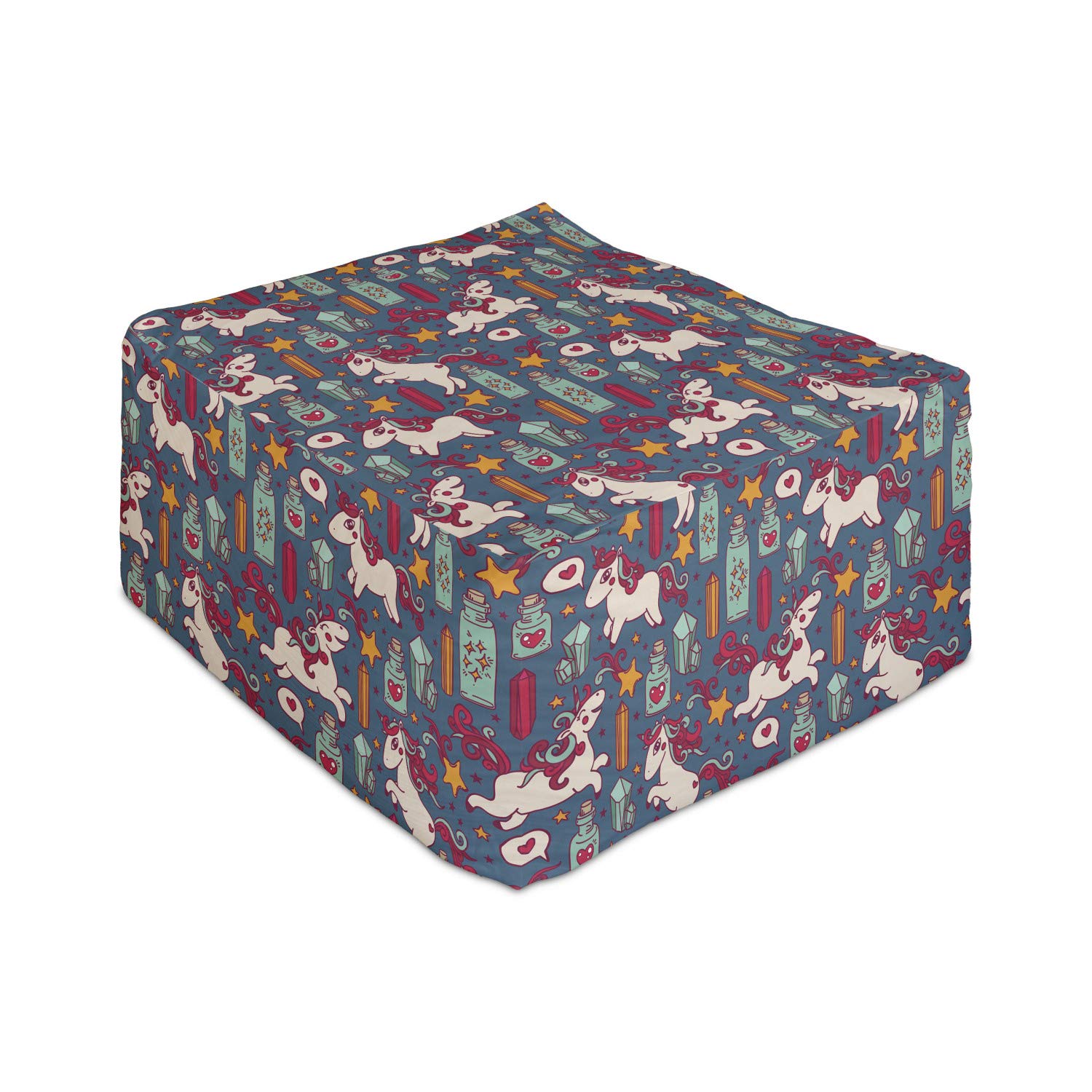 Ambesonne Unicorn Rectangle Pouf Ottoman - 25