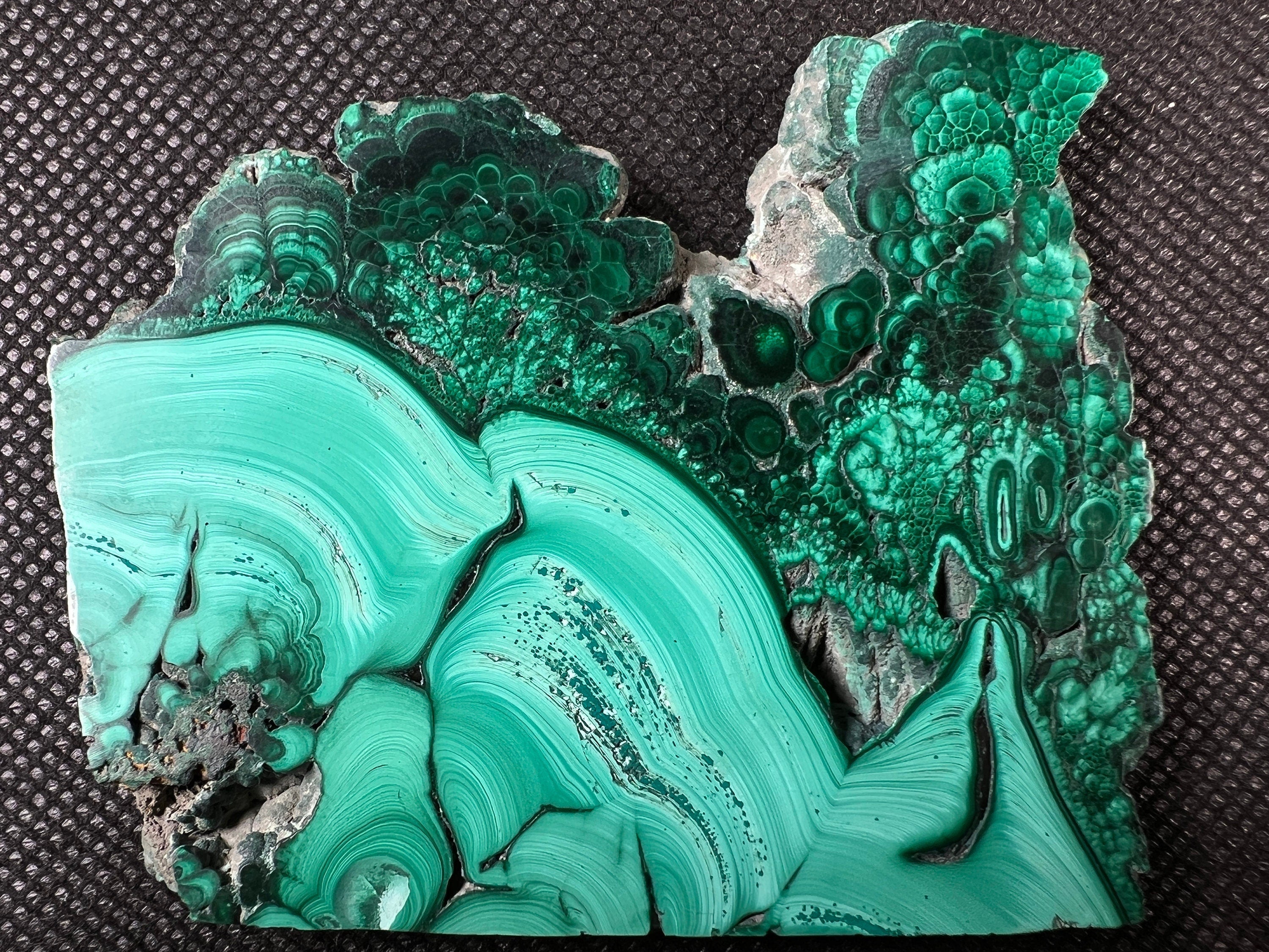 Natural Green Malachite Crystal Slab - Premium Stone for Jewelry Making, Unique Handcrafted Gifts & Elegant Home Decor (50445) | Perfect for DIY Crafts, Meditation Spaces & Luxury Interior Design