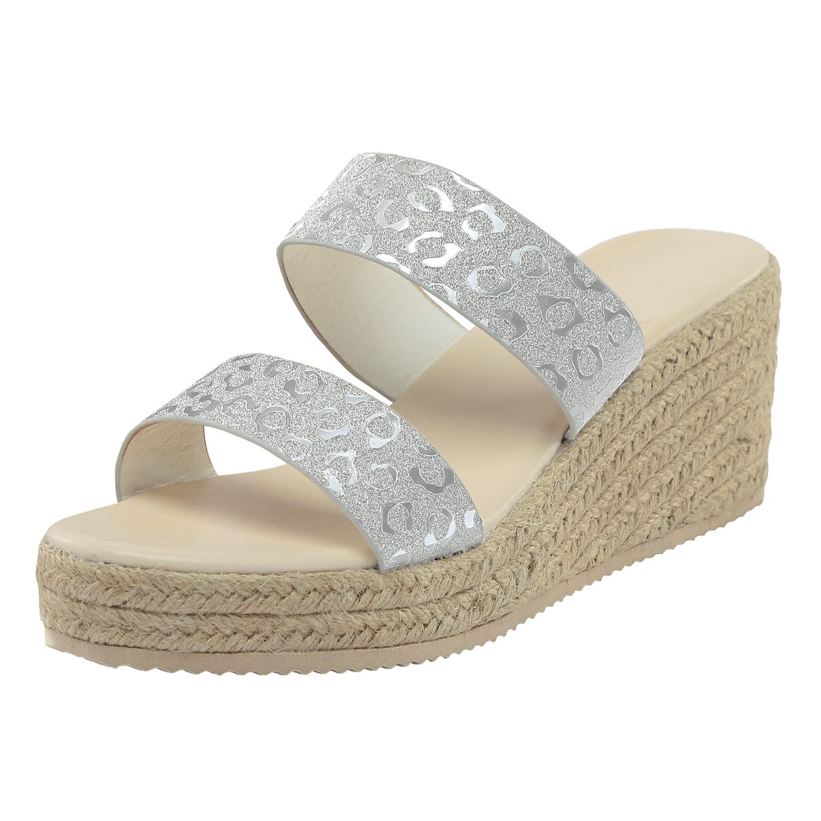 Women's Comfortable Slide Sandals - Peep Toe Linen Wedge Slippers for Ladies | Dressy Black Summer Shoes for Beach, Pool, and Casual Outings
