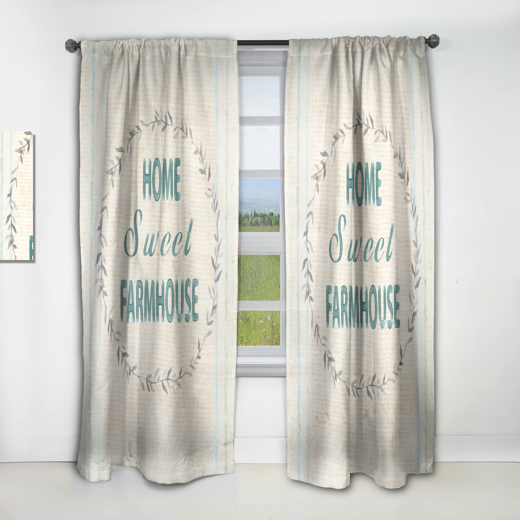 Farmhouse Floral XII Thermal Insulated Curtain Panel - 52x90 Inches - Blackout Drapes for Bedroom & Living Room - Perfect for Cozy Home Decor & Sunlight Control