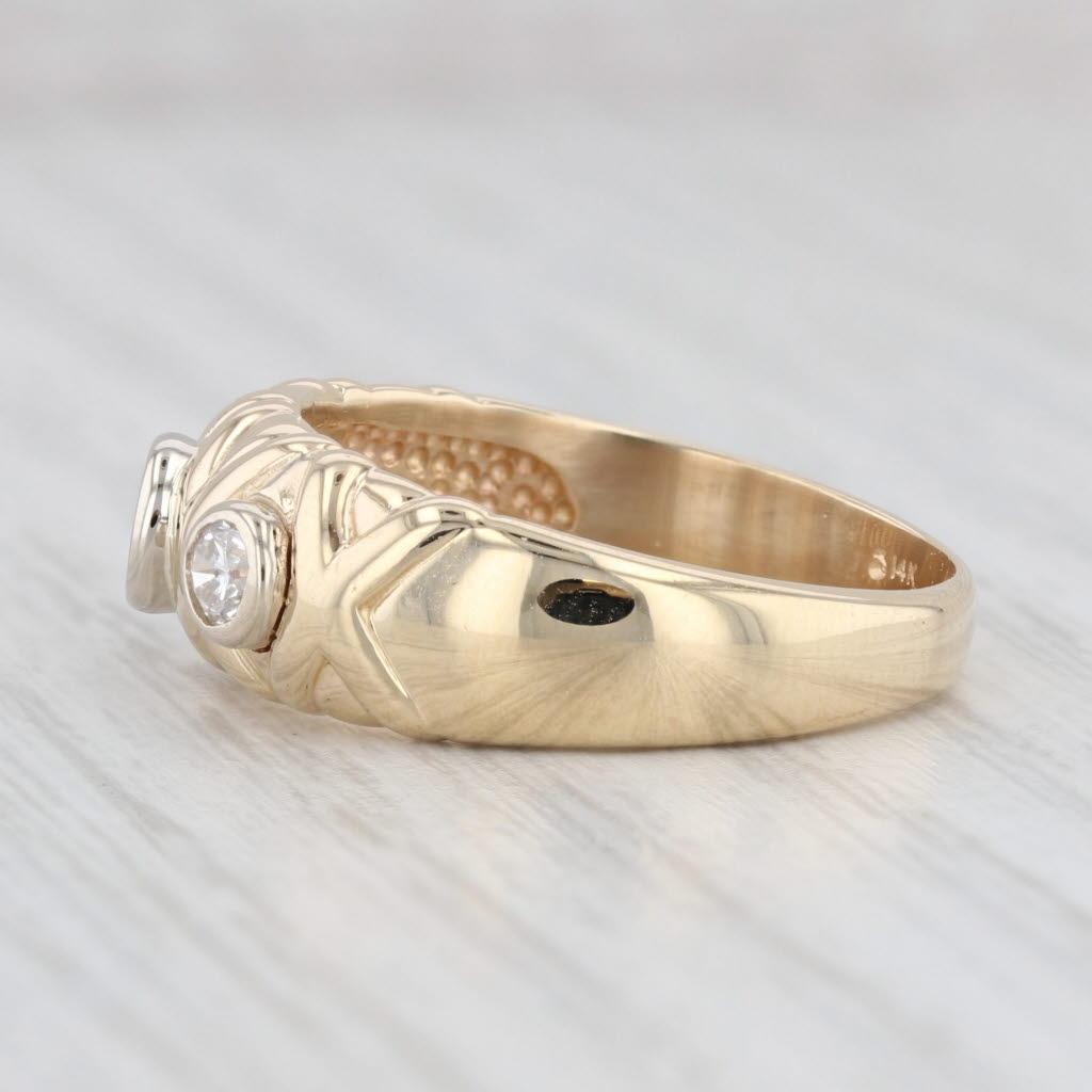 0.49ctw Round 3 Stone Diamond Ring in 14k Yellow Gold - Size 7.75/8 | Elegant Wedding Band, Anniversary Gift, Engagement Ring for Her